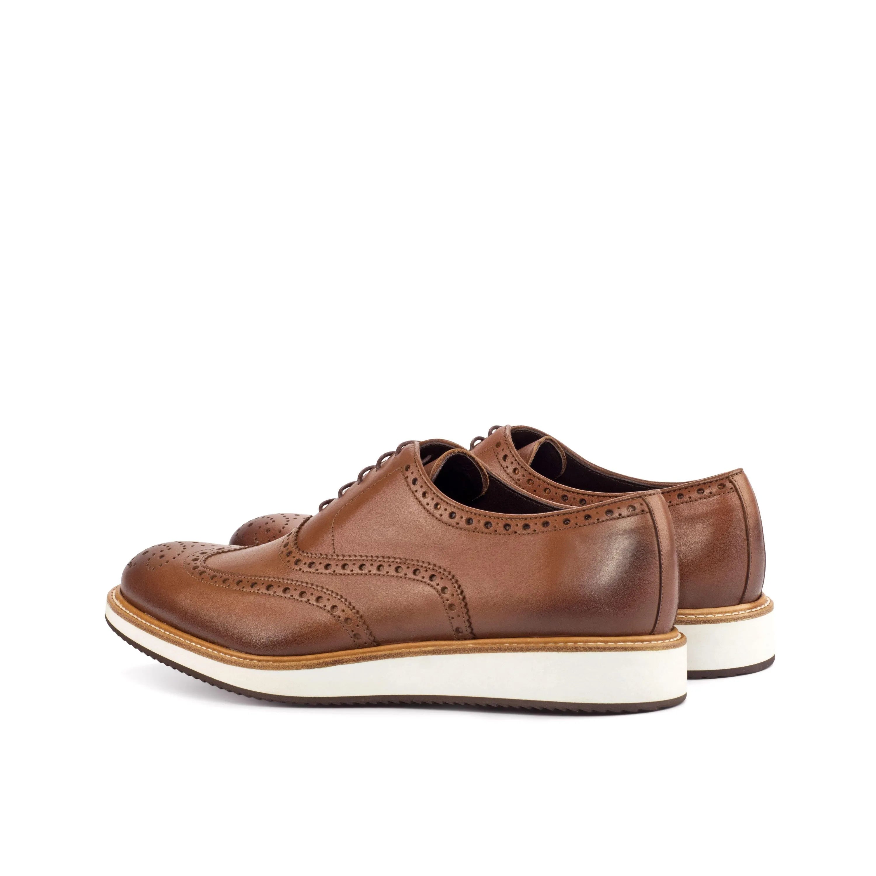 GH09 Full Brogue II brown leather wingtip shoes with brogue toe