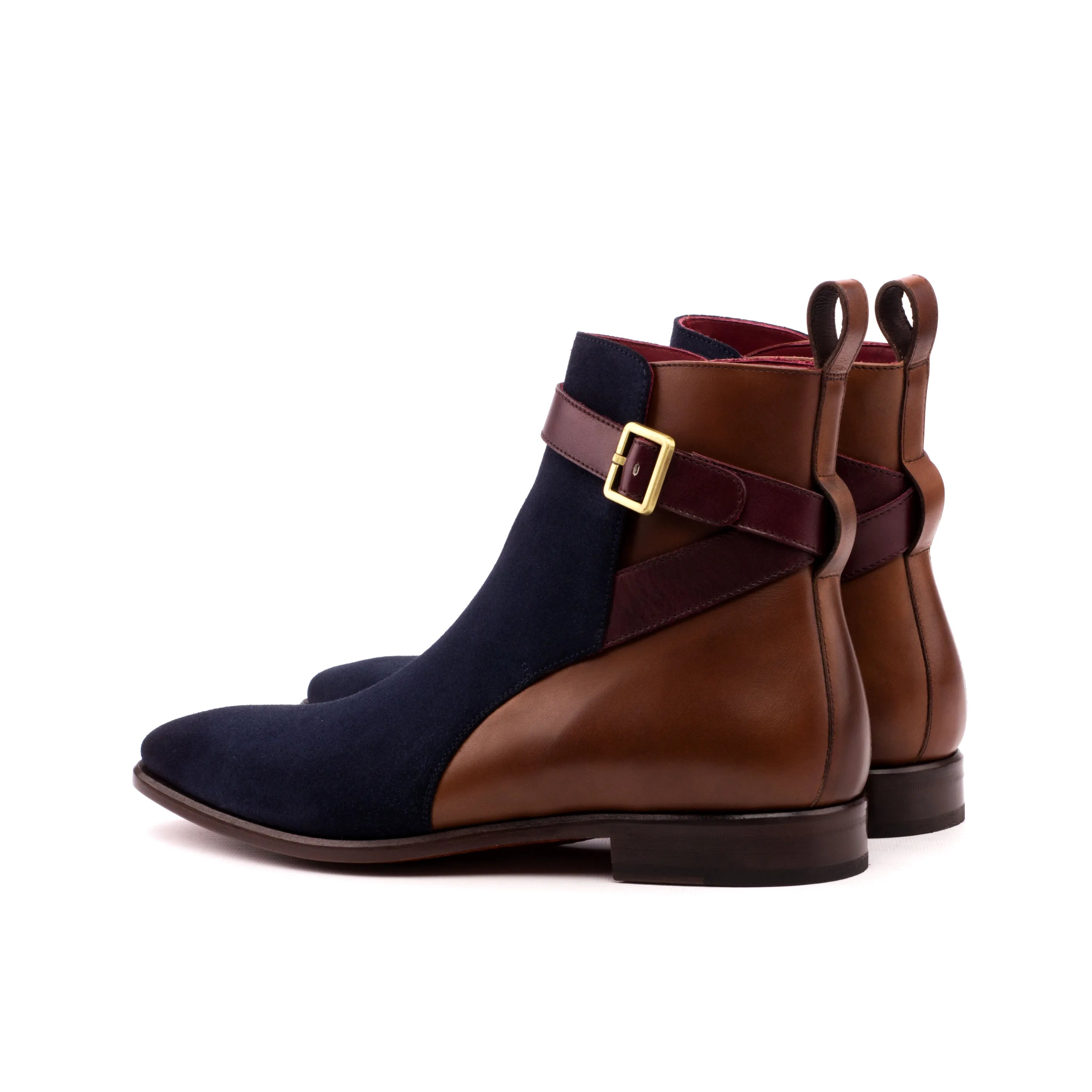 Godio Jodhpur Boots II with two-toned leather, strap-and-buckle fastener