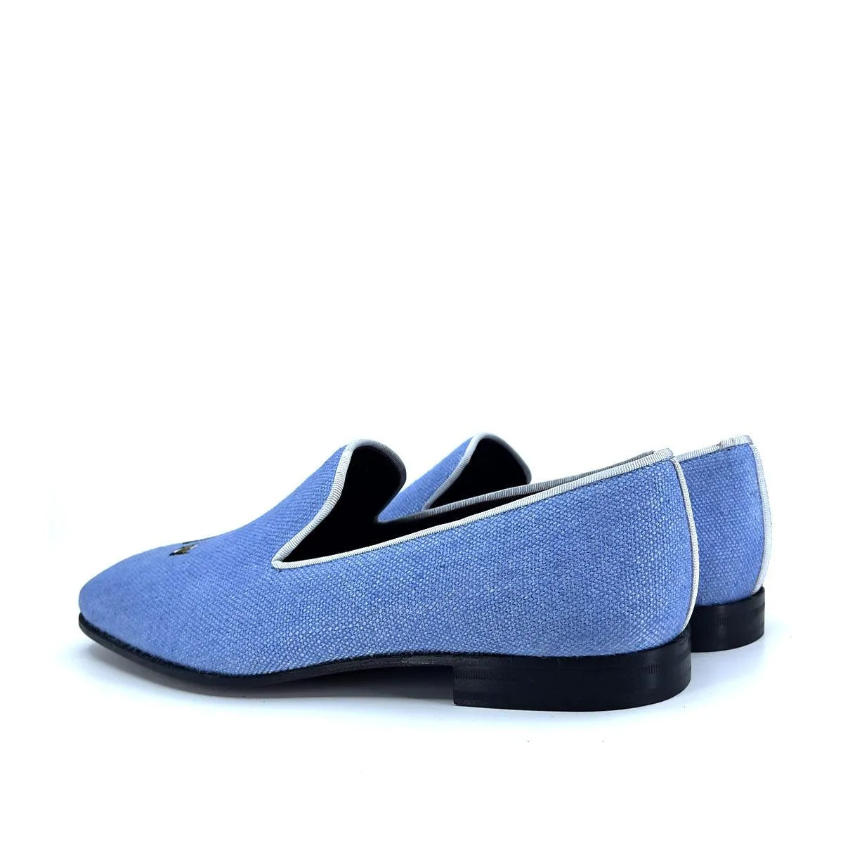 Harry Drake slipon blue fabric slip-on loafers