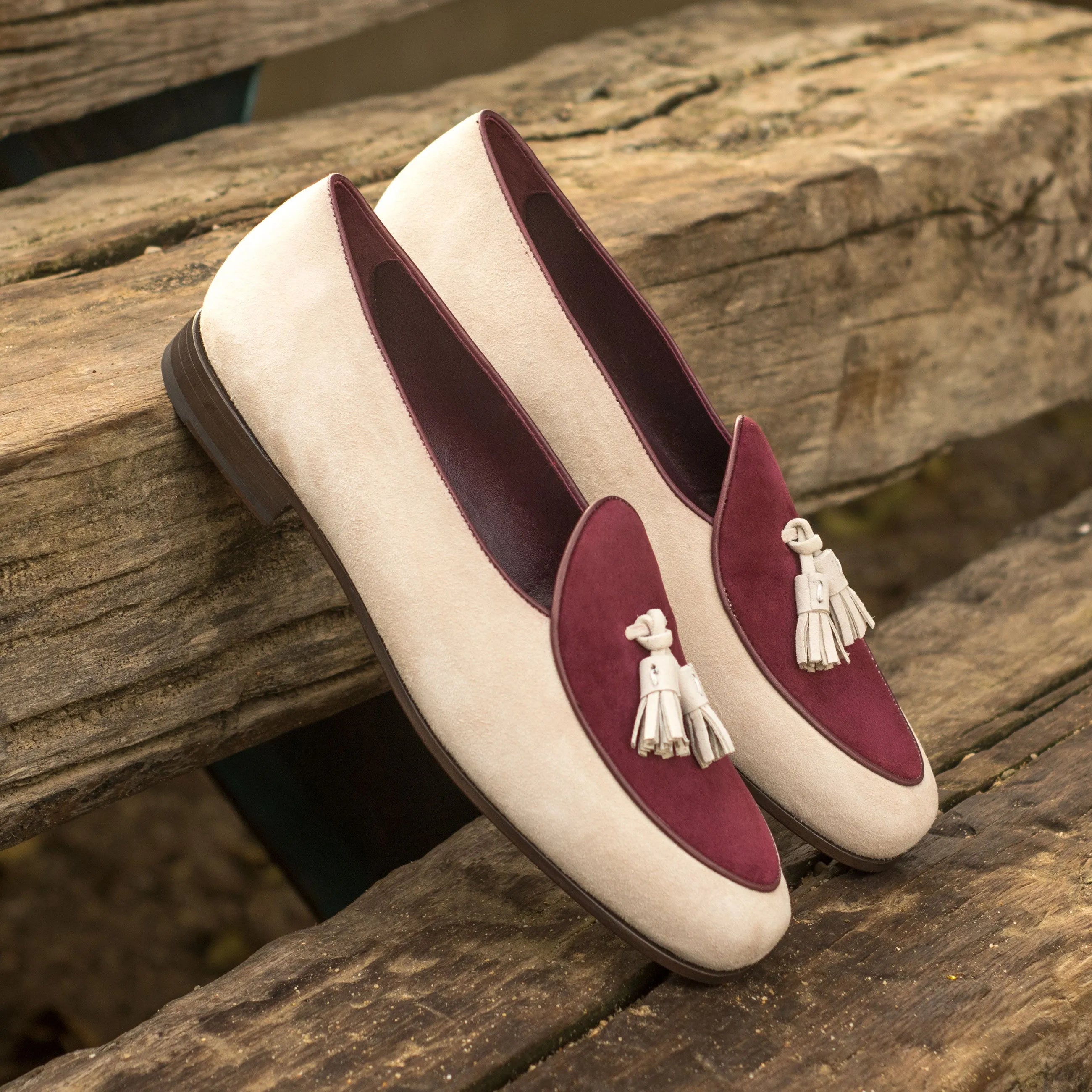 Pair of tassel loafers on Hass Belgian Slipper II