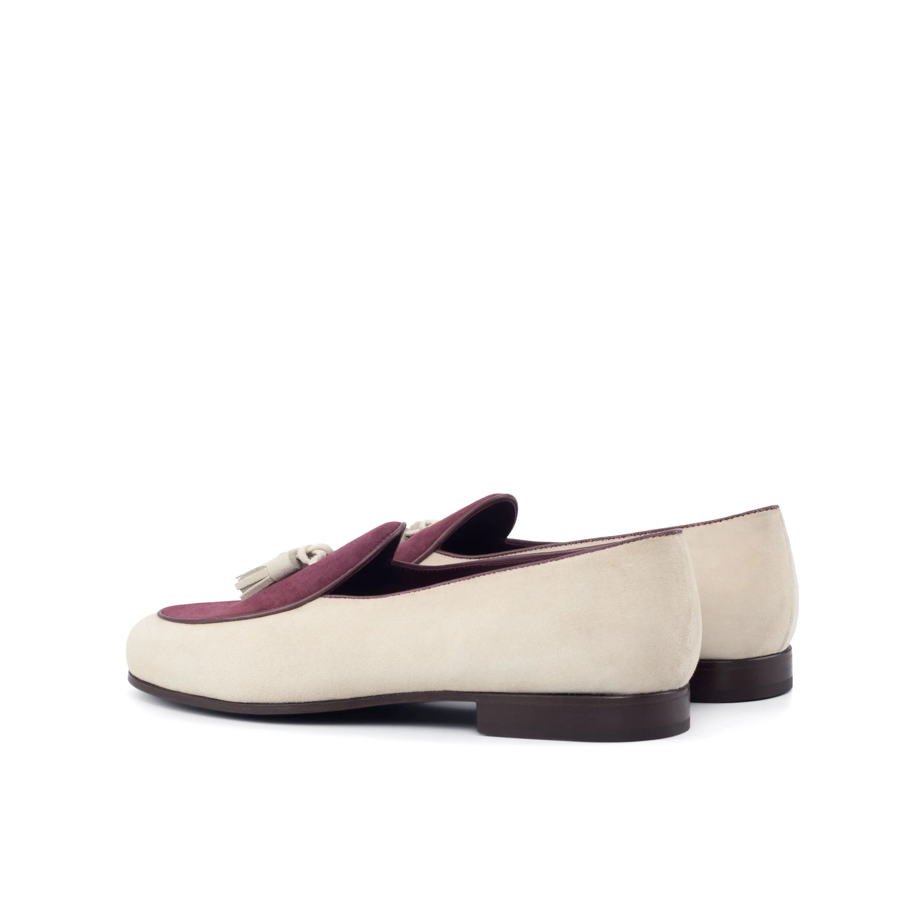 Hass Belgian Slipper II two-tone leather loafers back view