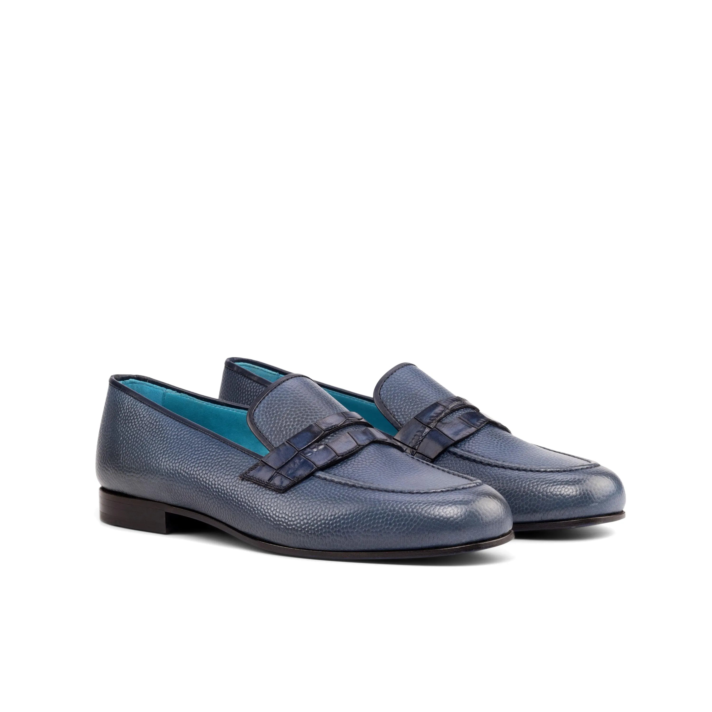 Hefe Wellington Slip on II pair of blue leather loafers