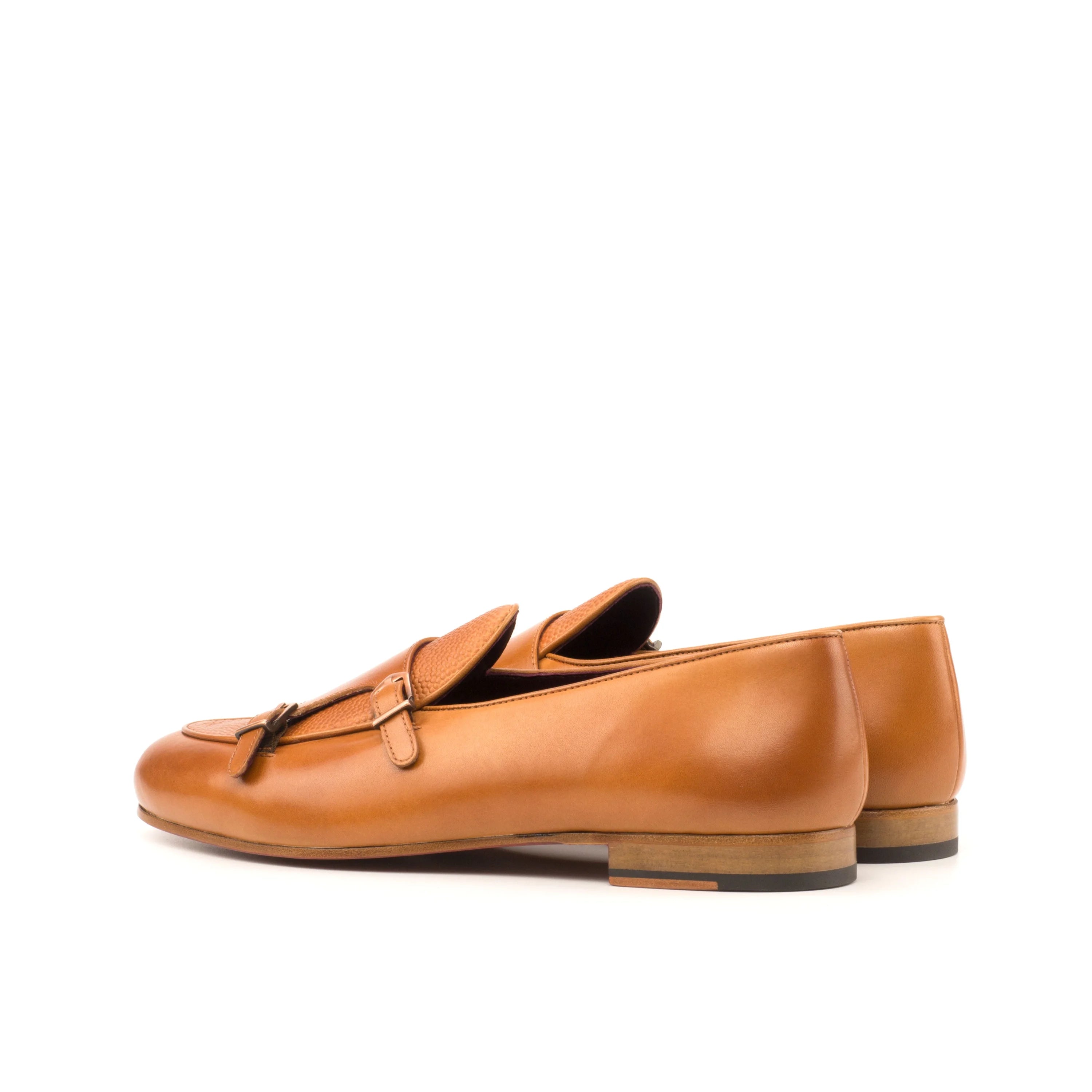 Ibb Belgian monk slipper tan leather loafer with bow detail