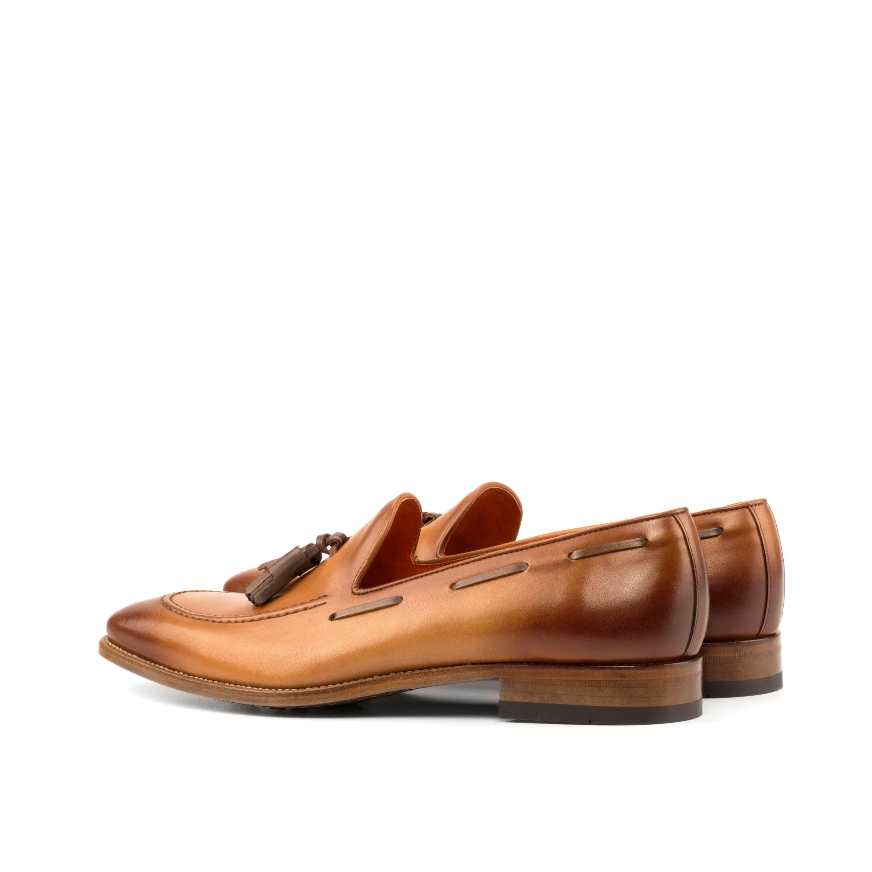 Jag loafers II: brown leather tassel loafers, luxury bespoke shoes for men
