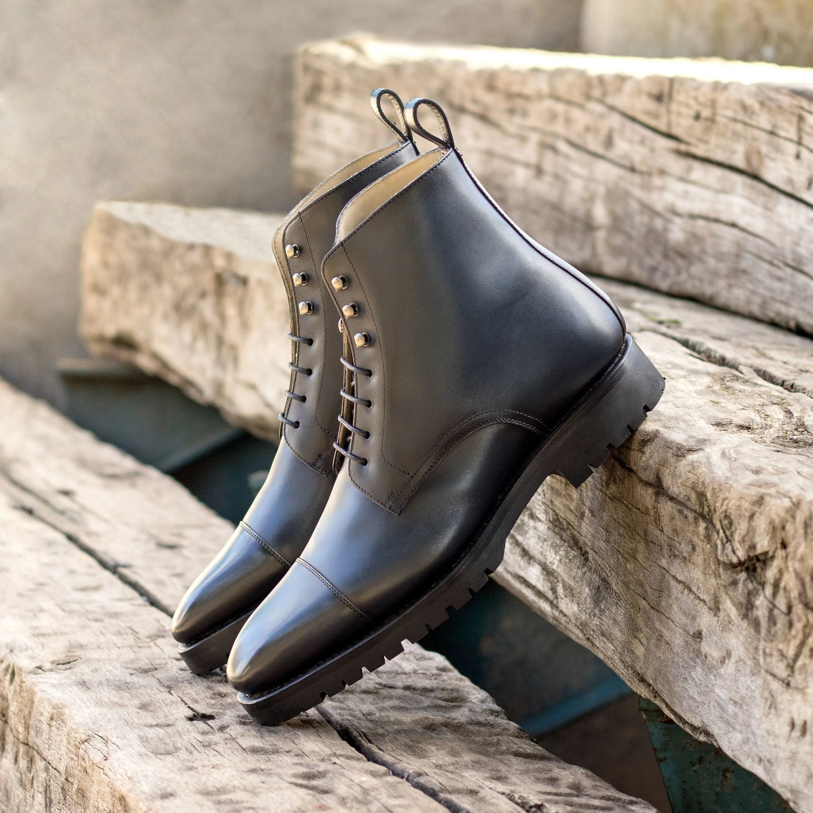 Black leather cap-toe Jag59 Jumper Boots II