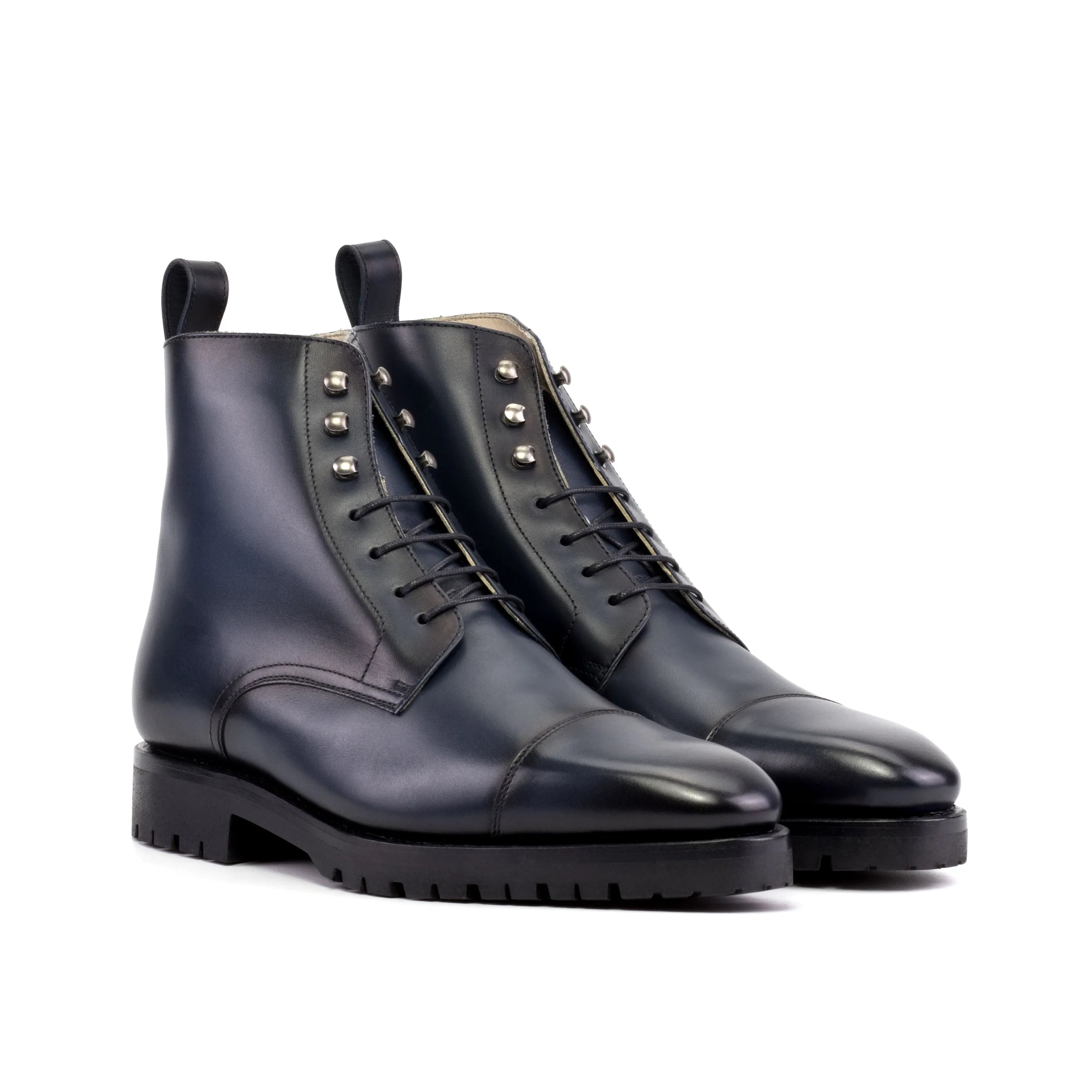 Pair of blue leather lace-up Jag59 Jumper Boots