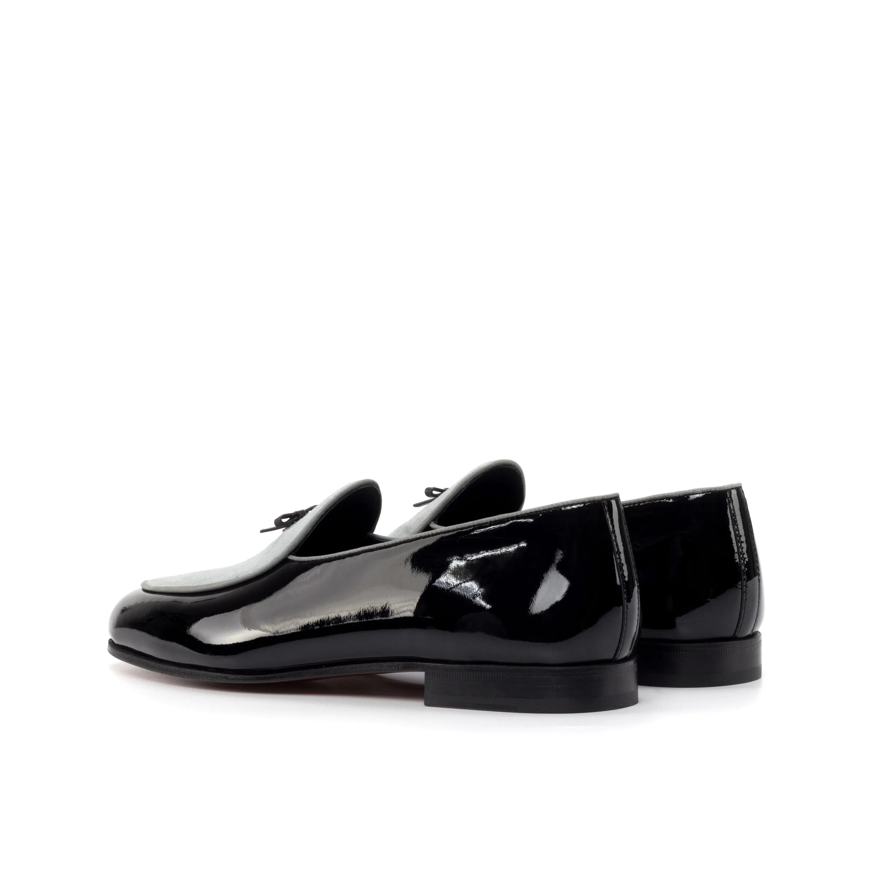 Pair of shiny black Jameson Belgian Slipper loafers