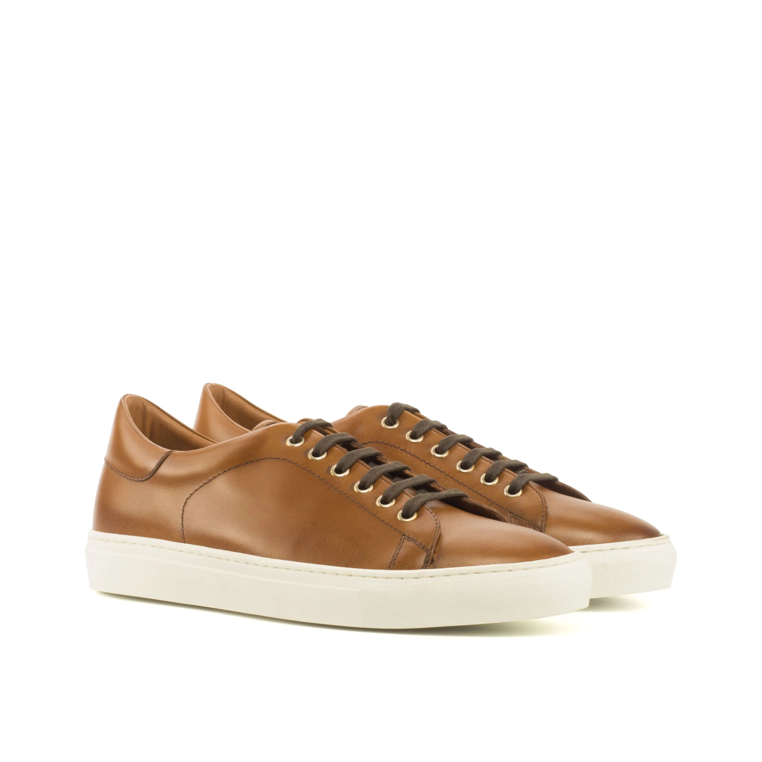 Pair of brown leather Jero Trainer Sneakers II