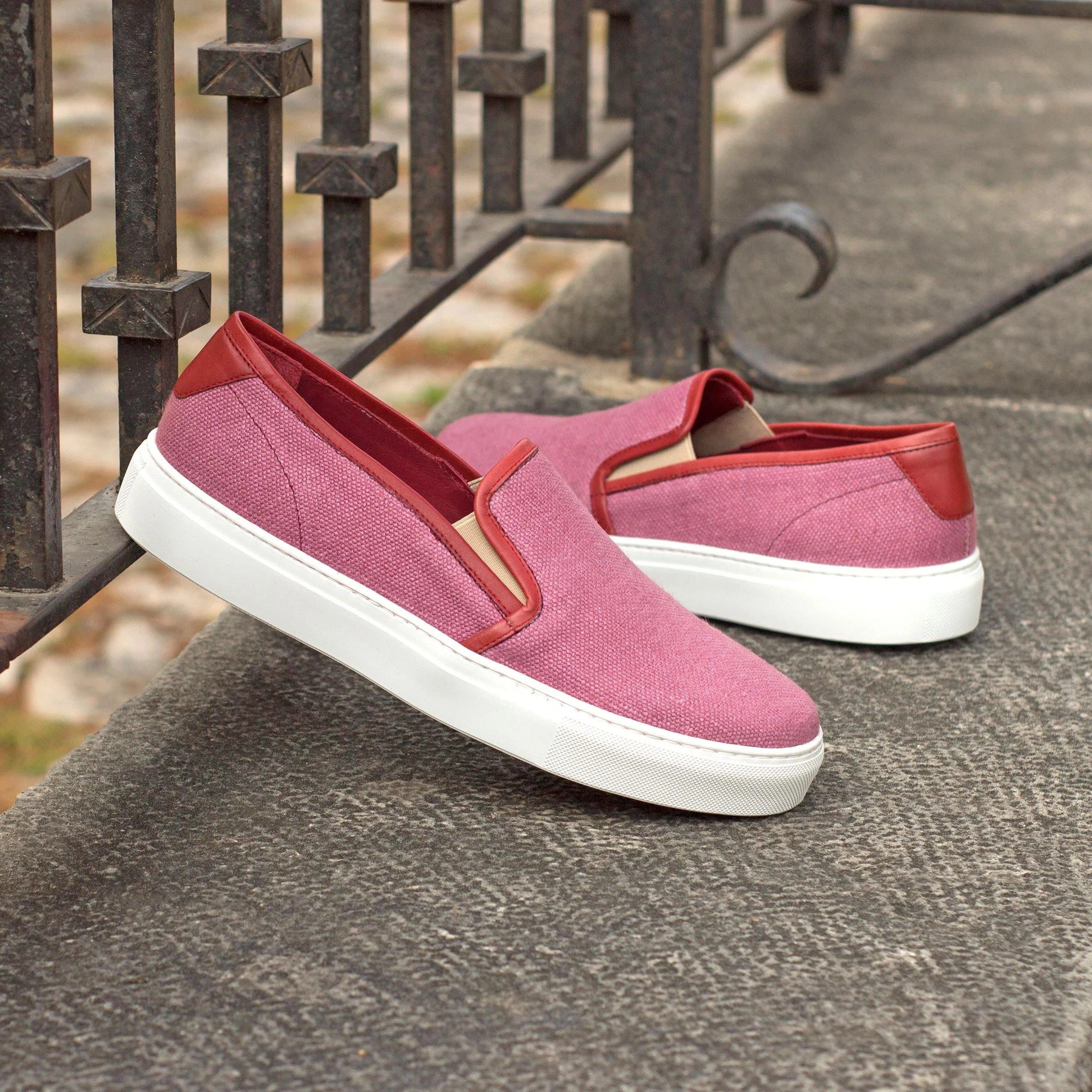 Jewlz91 ladies slipon sneakers II pink slip-on sneakers