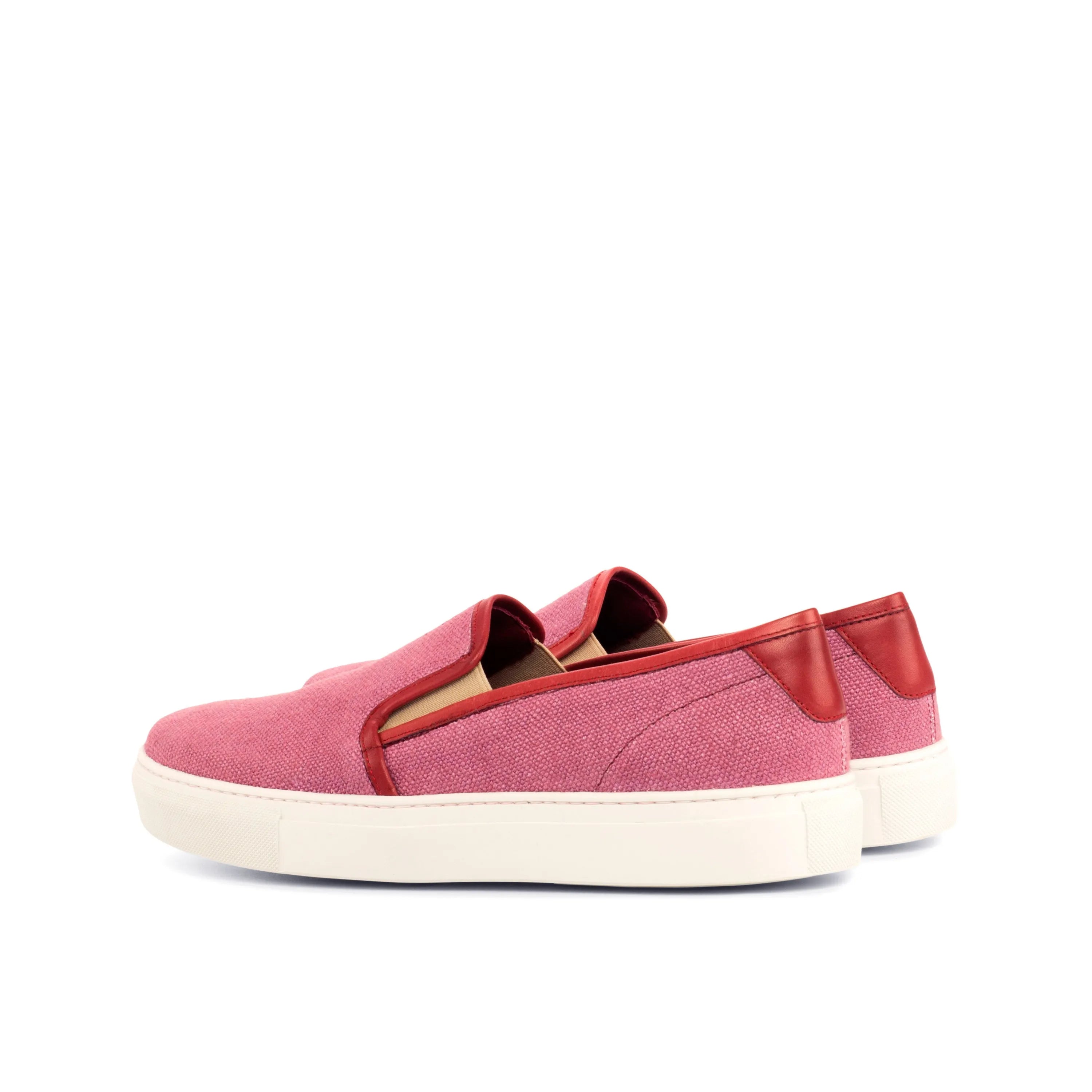 Jewlz91 ladies slipon sneakers: pair of pink slip-on shoes