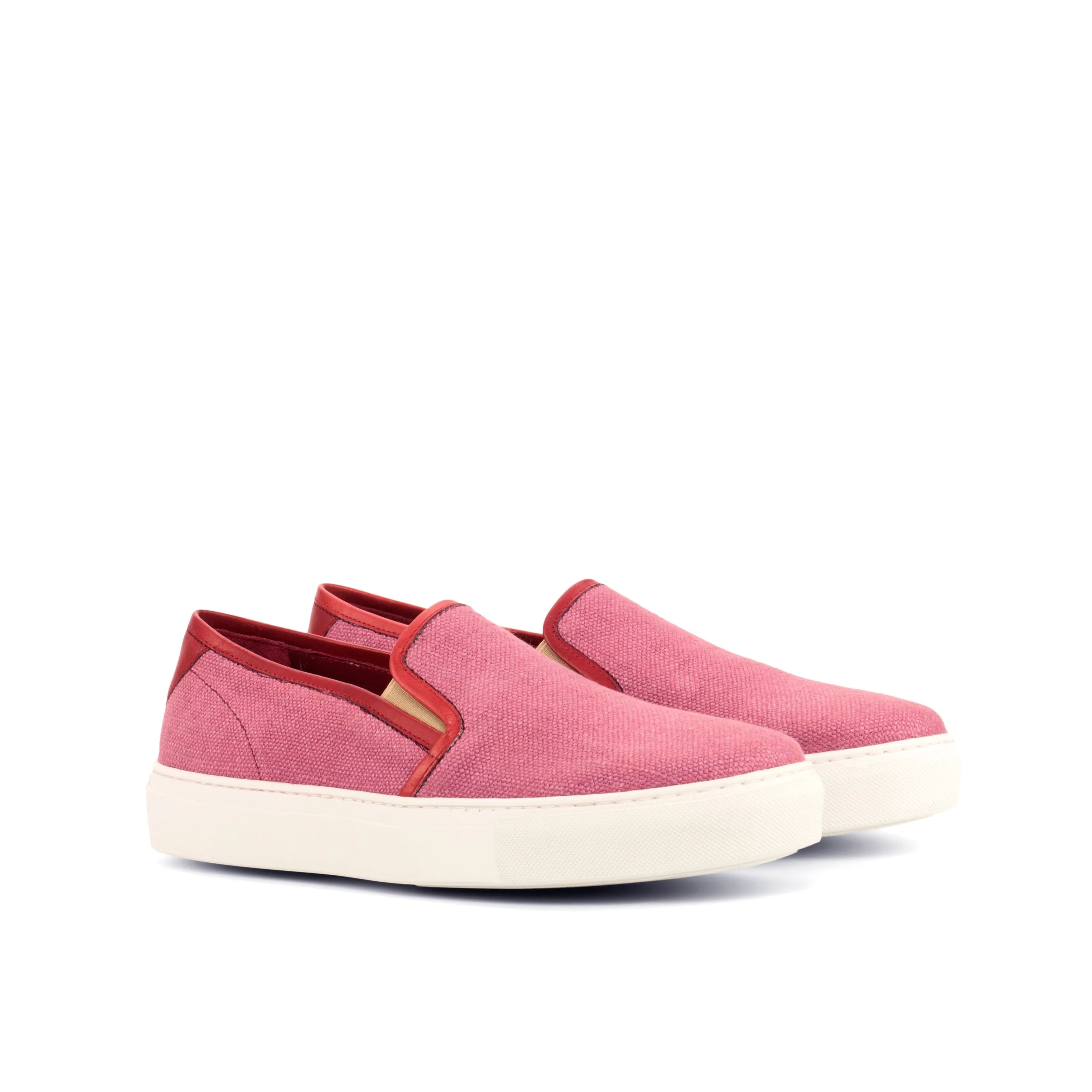 Jewlz91 ladies slipon sneakers in pink, back view