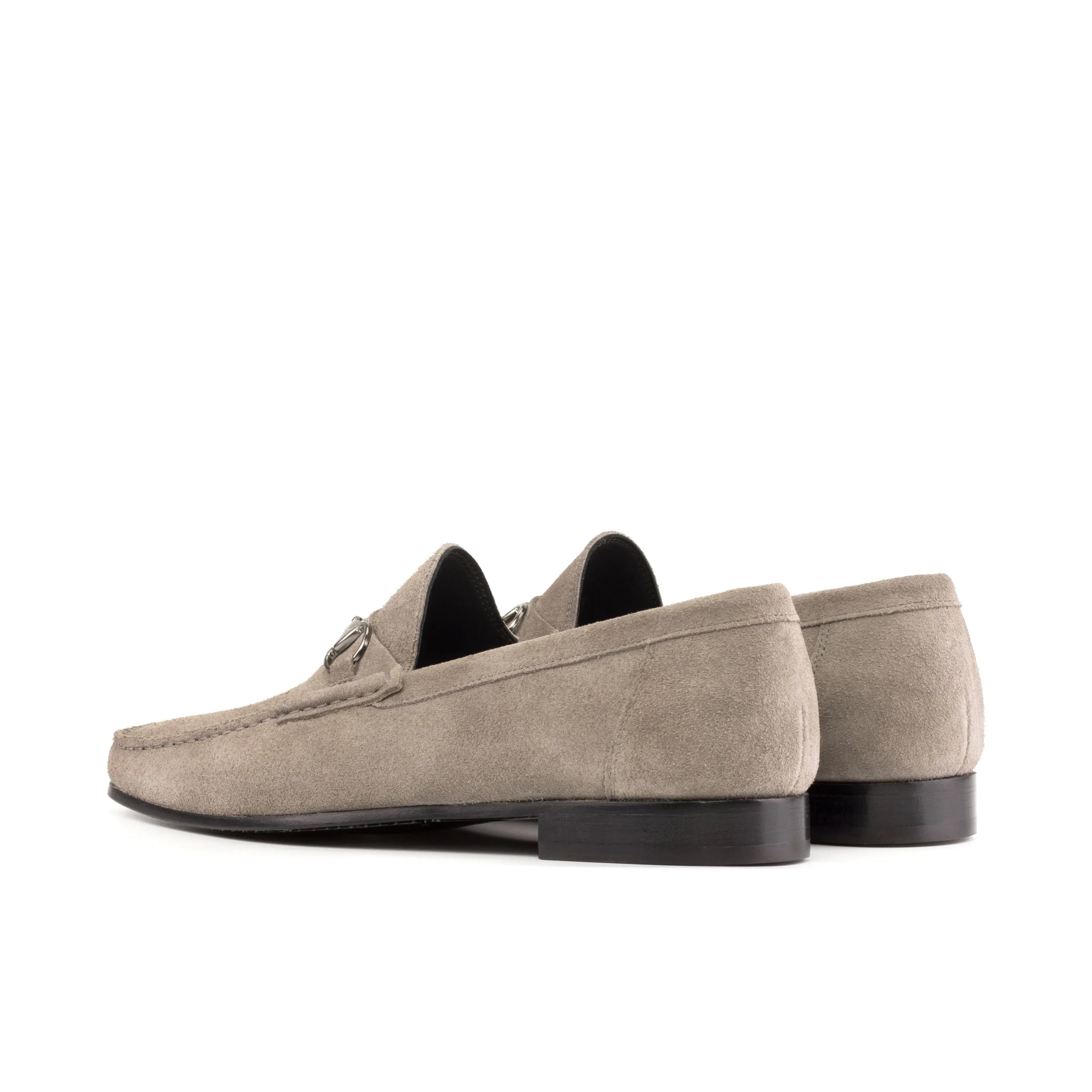 Lecee Moccasin II taupe suede loafers, luxury bespoke shoes for men