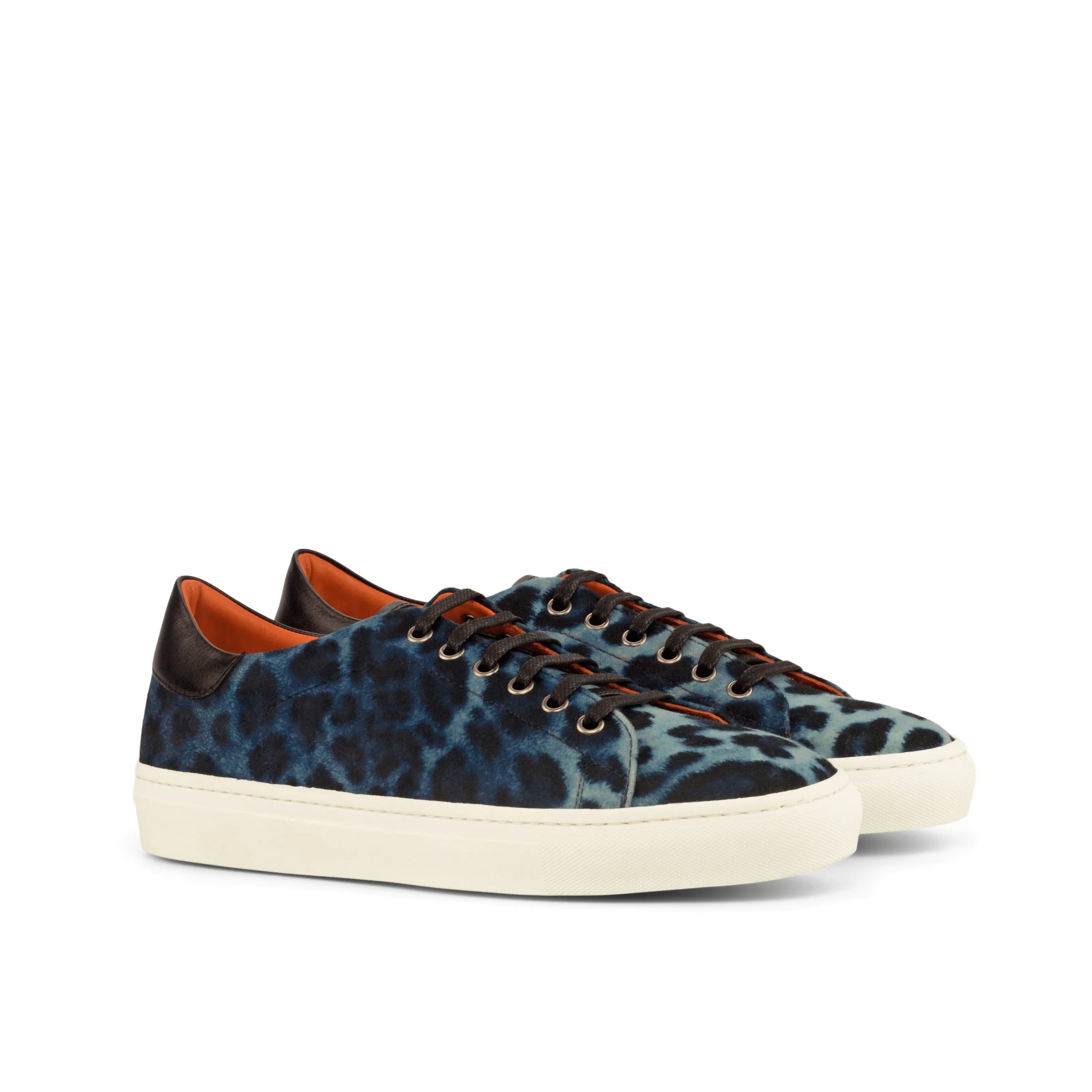 Blue leopard print Leon trainer sneaker