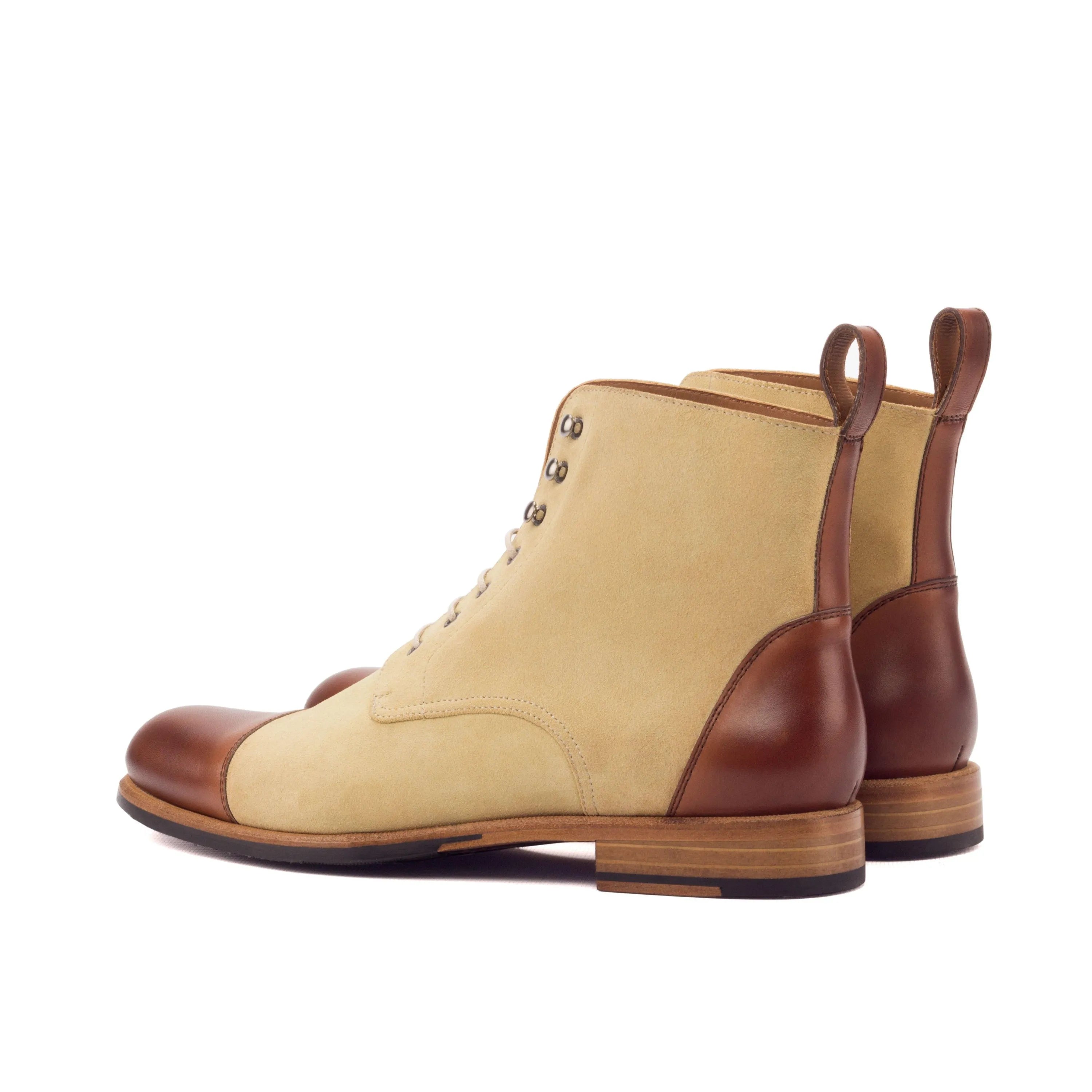 Lilian Ladies Captoe Boots II two-tone leather lace-up back view
