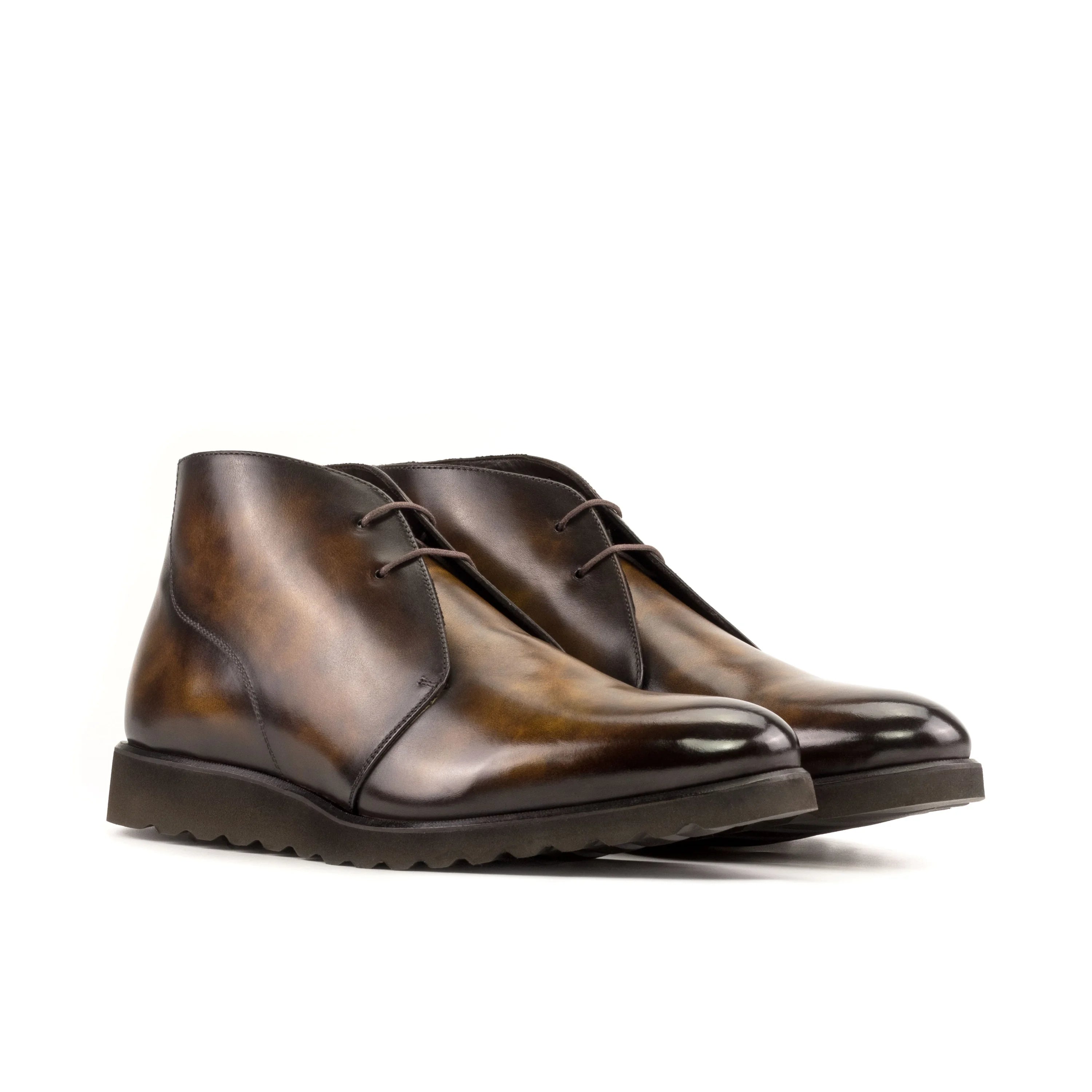 Lopez Patina Chukka Boots II in brown leather with laces and rubber soles