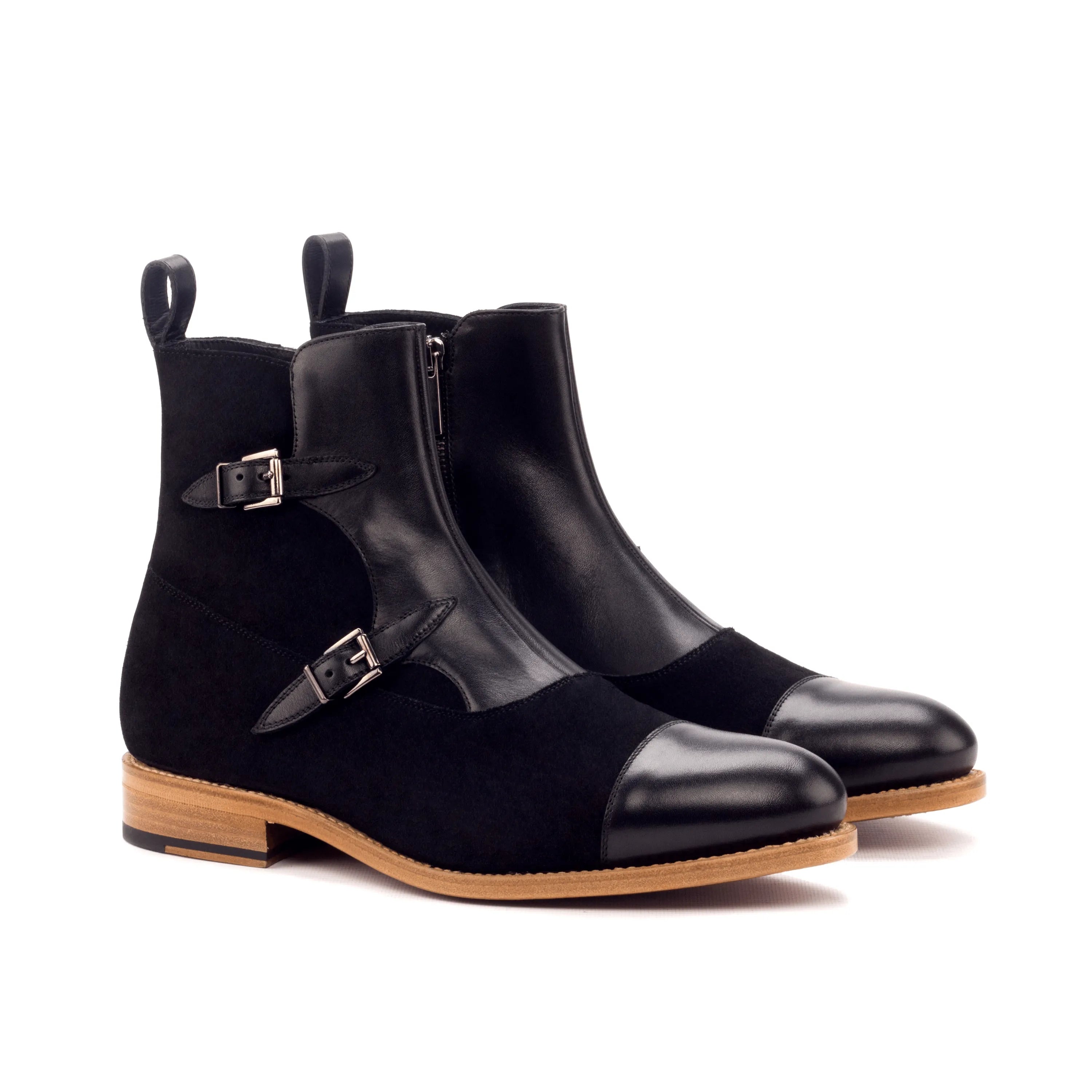 Luther Octavian Boots II in black leather and suede