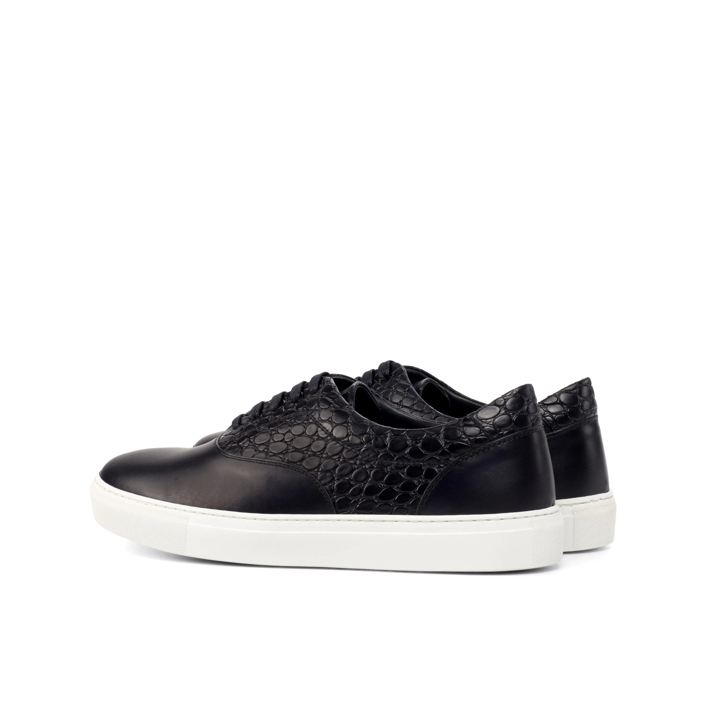 Black painted Mady Top Sider sneaker with white cupsole trainer soles