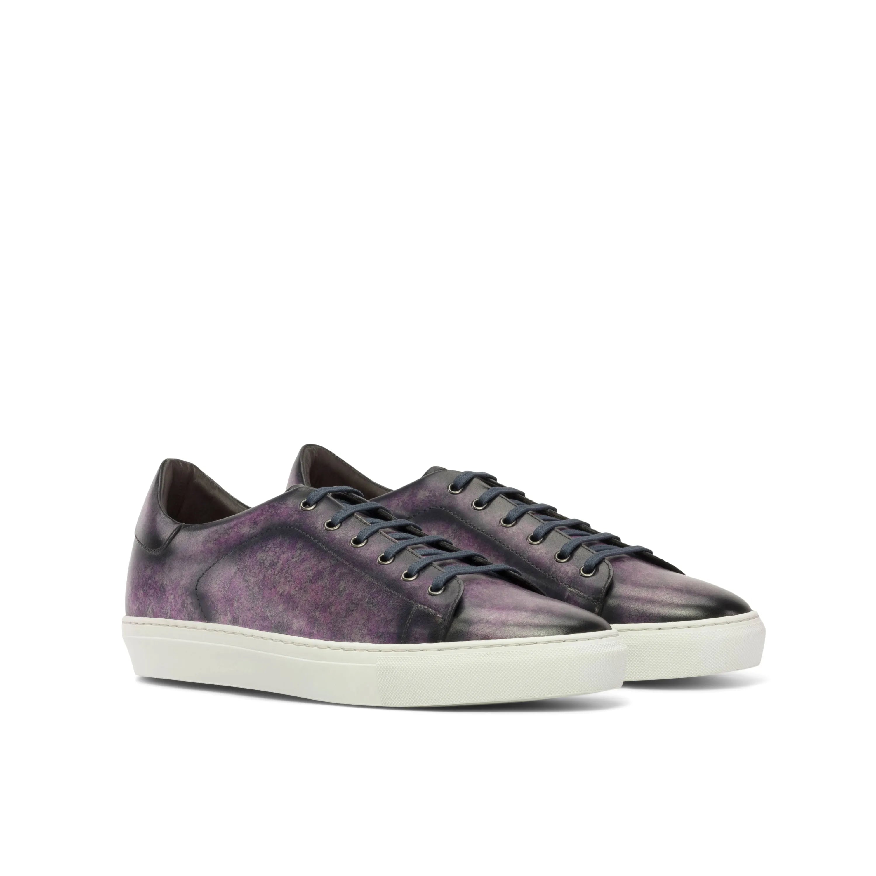 Purple MarkT trainer patina sneaker in leather with cupsole design