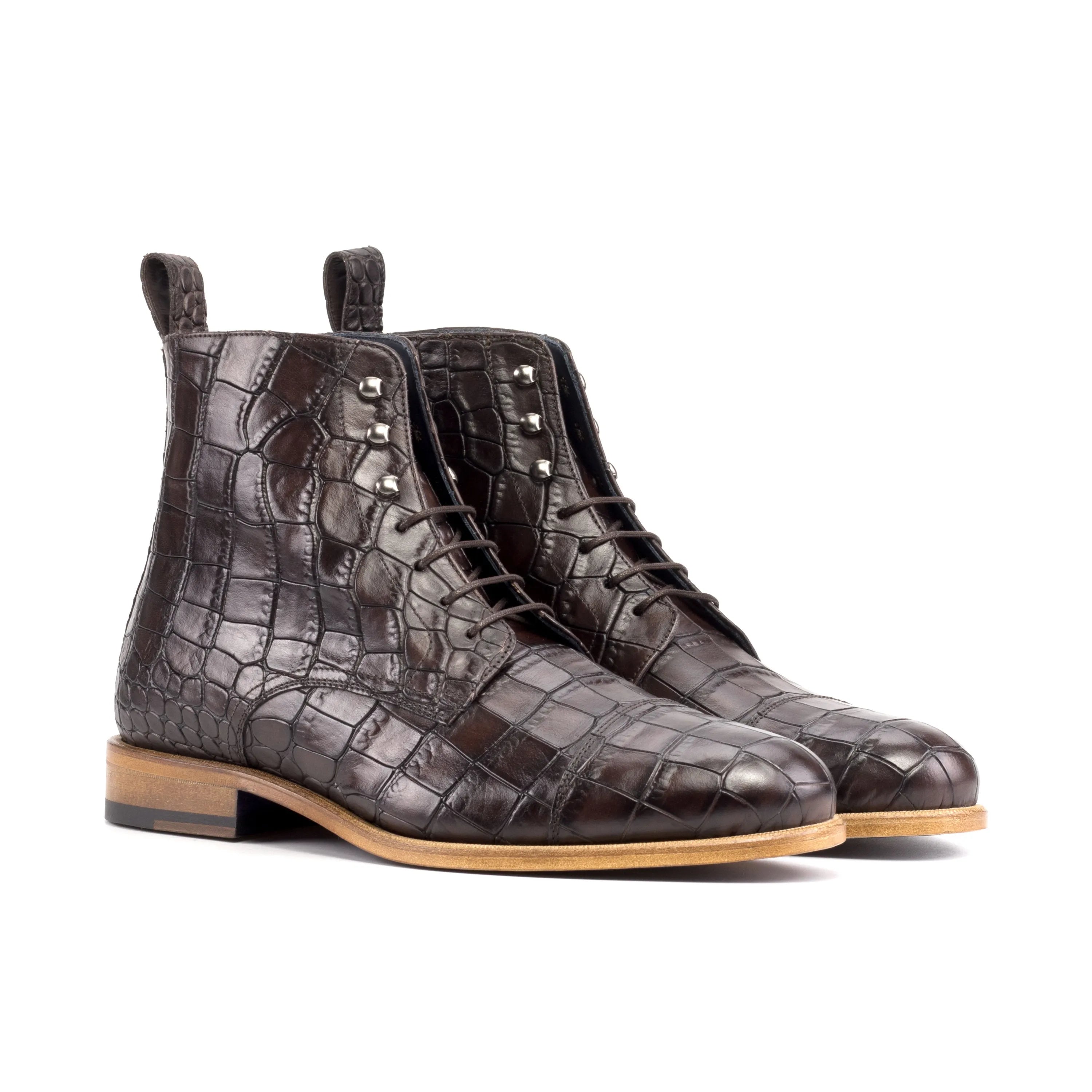 Brown crocodile-patterned leather Matty Jumper Boots II