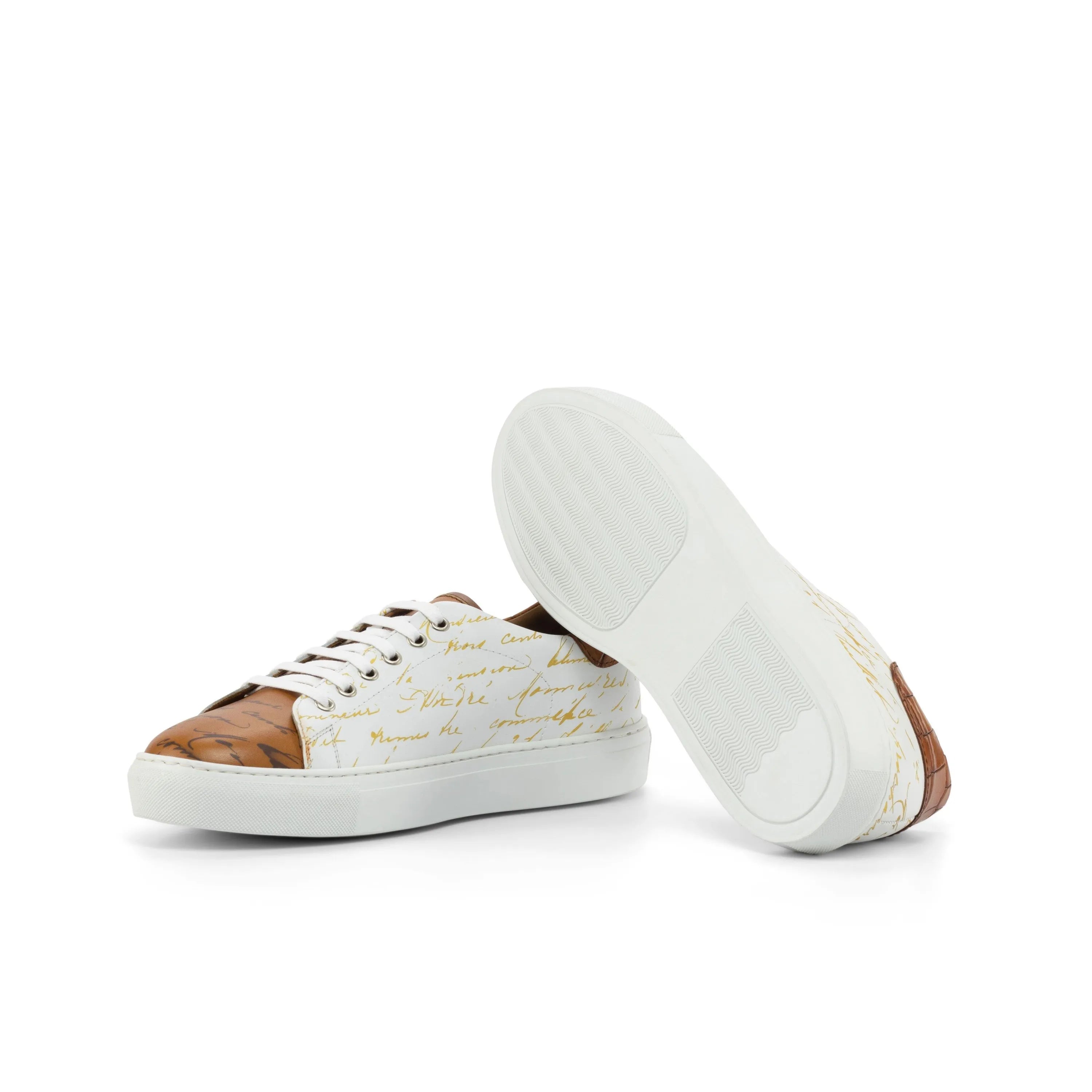 White and brown patterned Messenger Trainer Sneaker