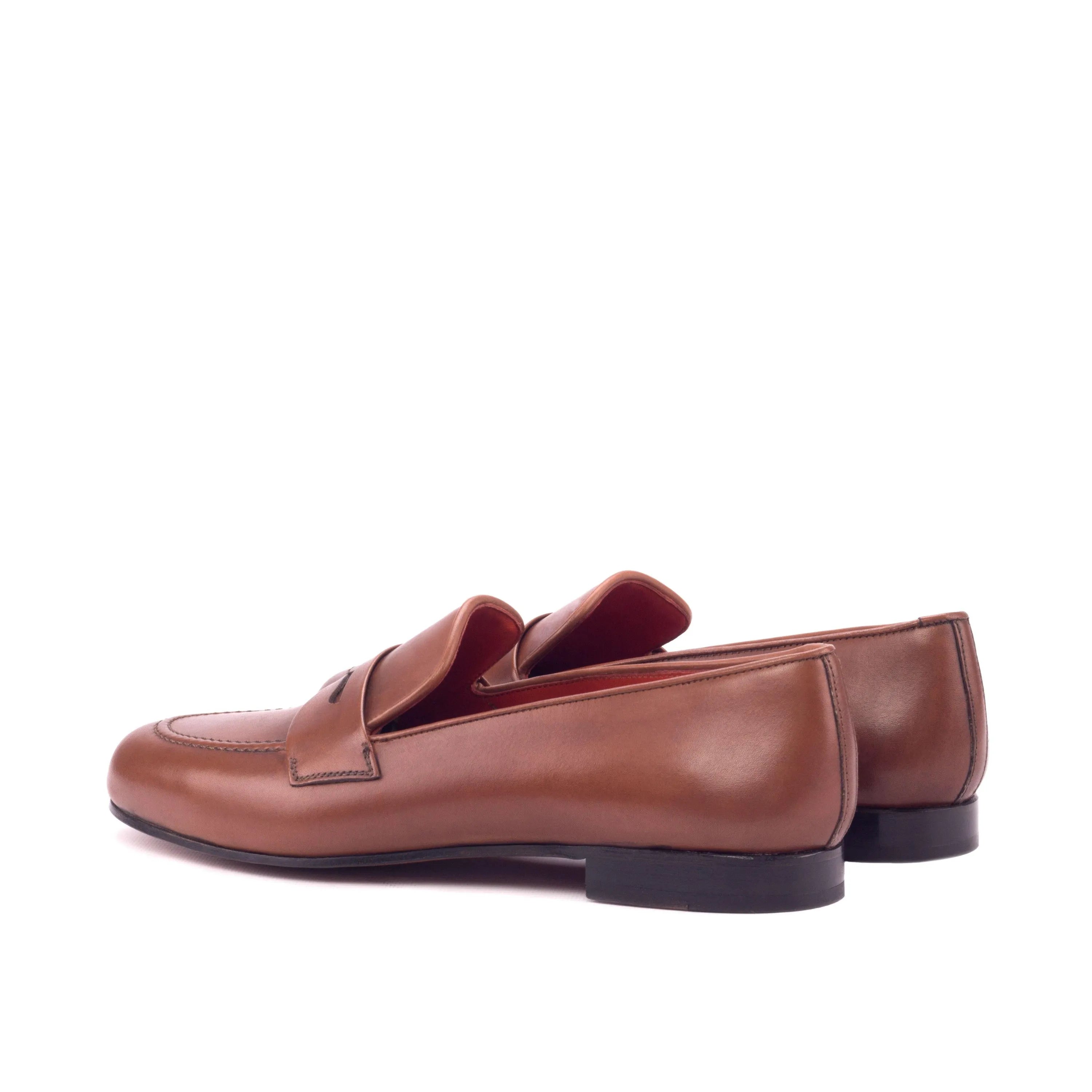 Brown leather penny loafers in Monaco Wellington slipon II