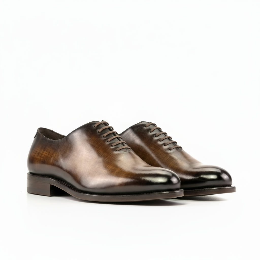 Pair of brown leather Mozart Patina Wholecut shoes II
