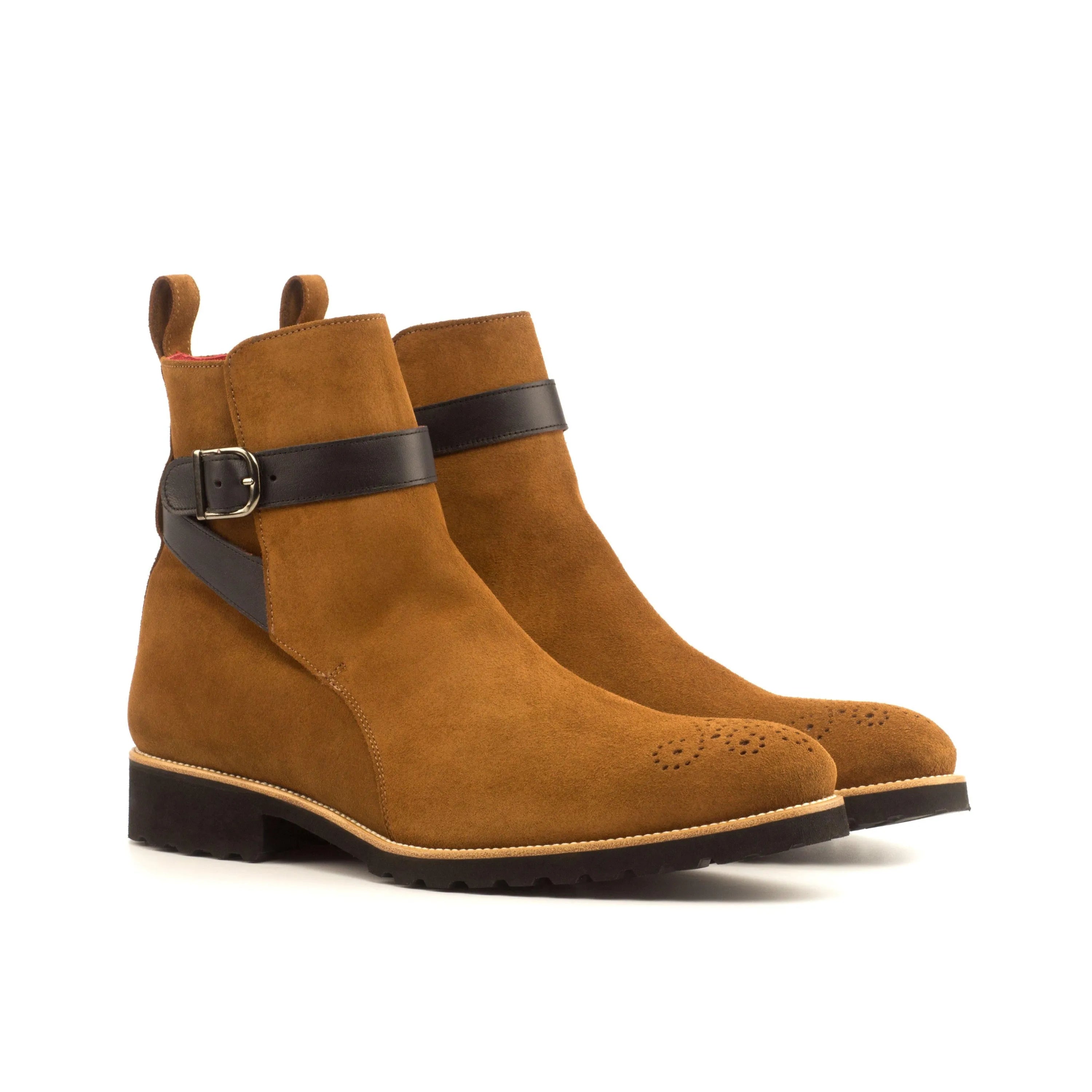 Brown suede Navajo Jodhpur Boots II with buckle strap