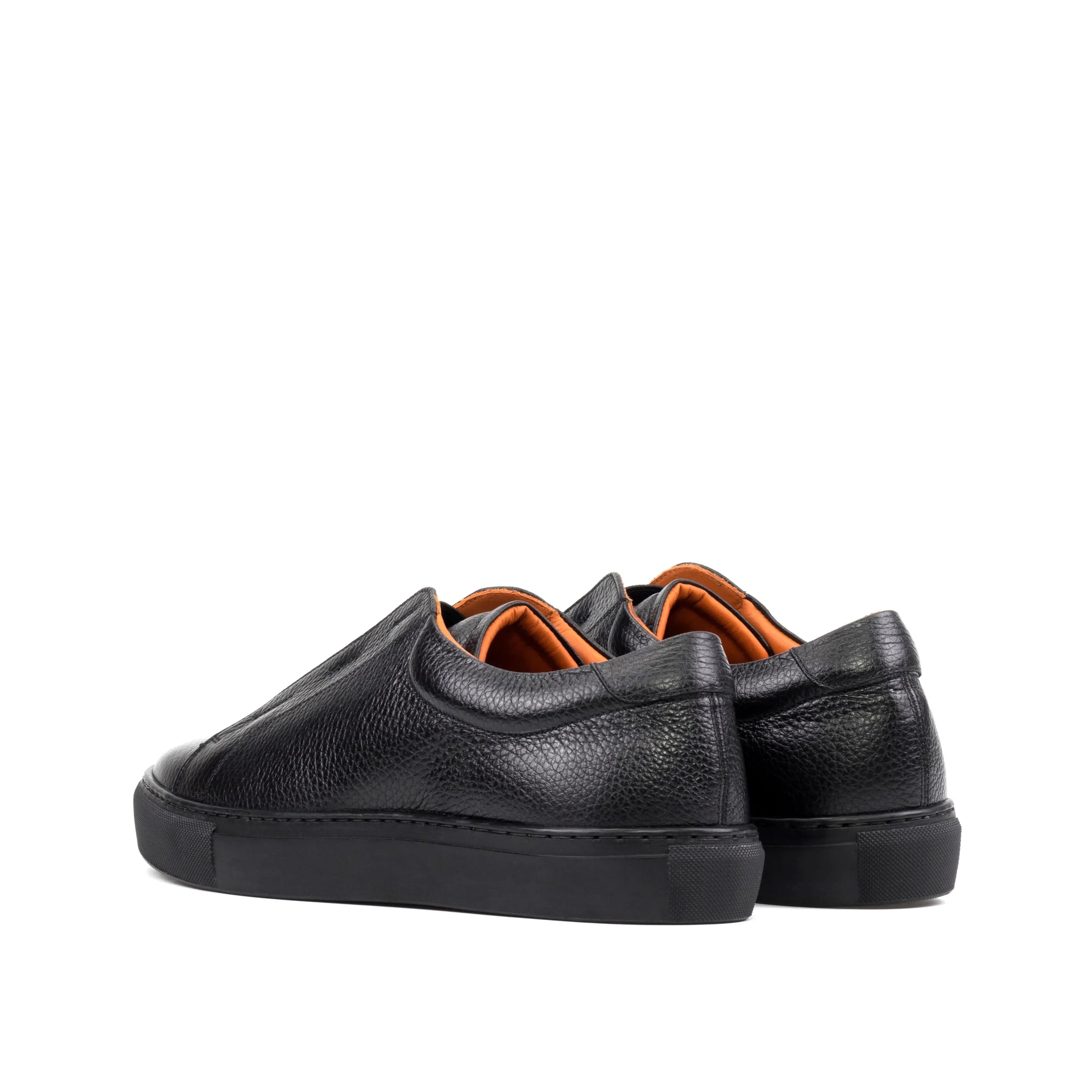 Pair of black leather Ordogan laceless sneaker II