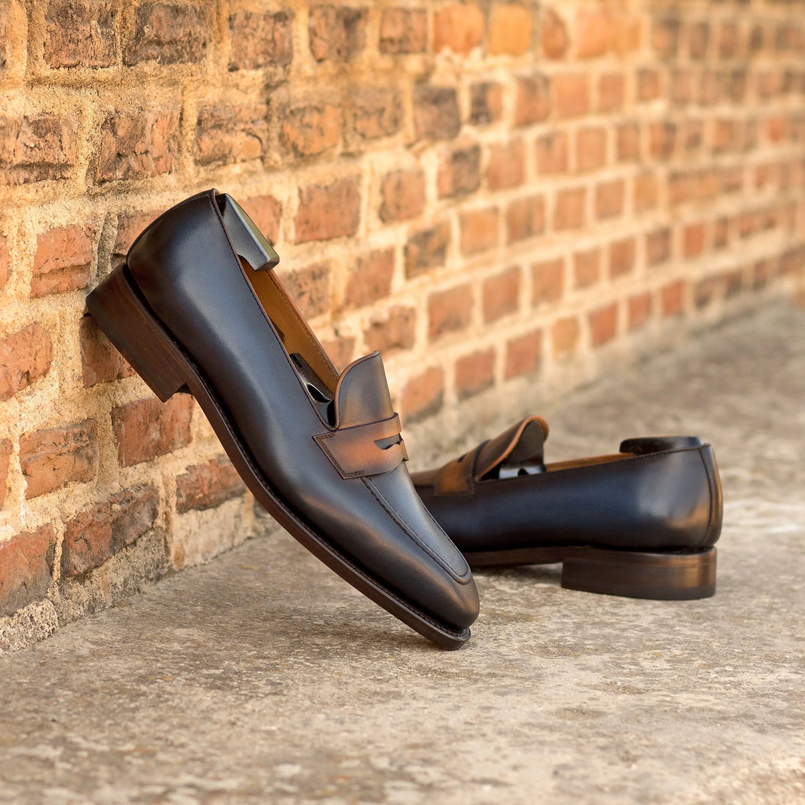 Paule loafers: luxury painted calf penny loafers for men