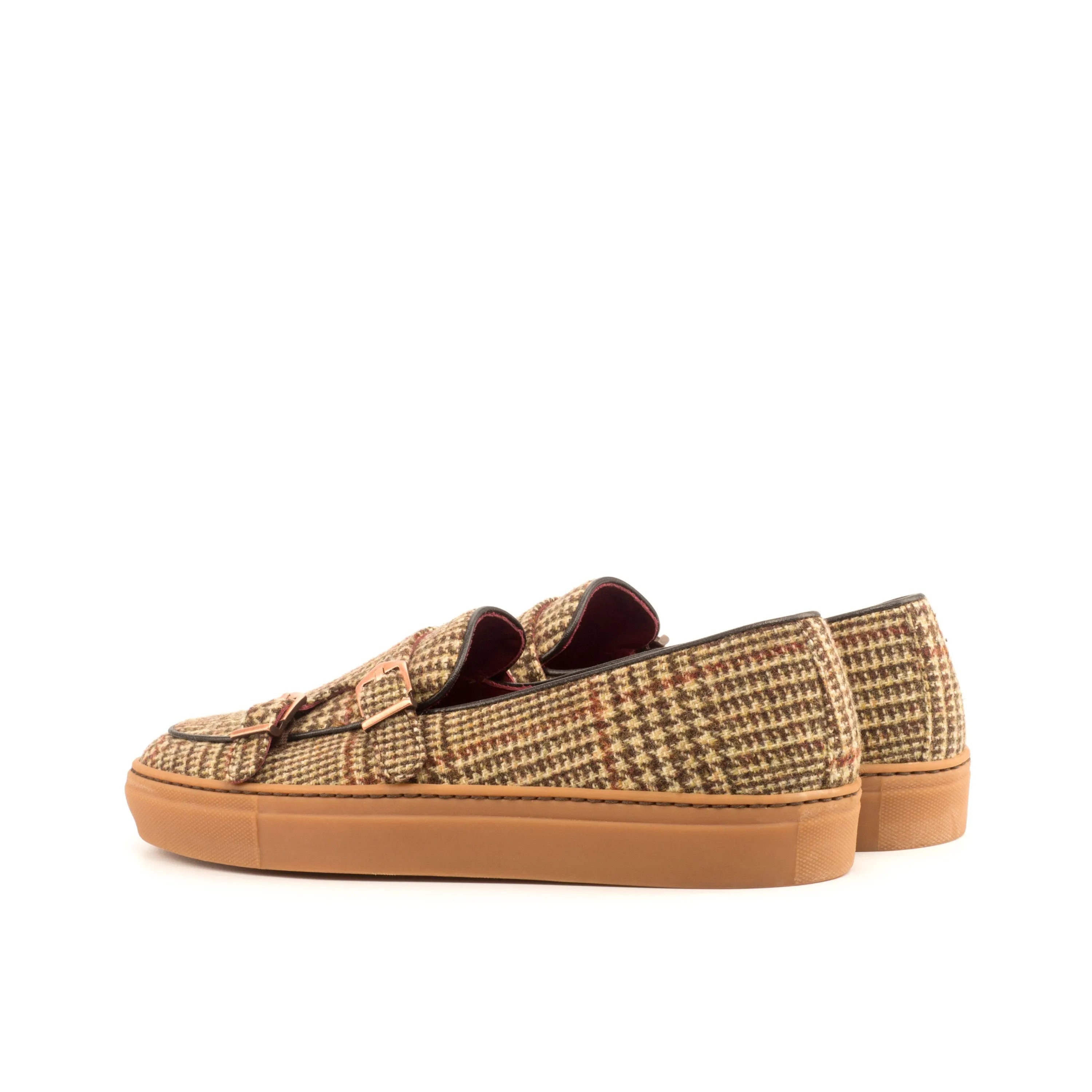 Paz Monk Sneaker: tweed double monk trainer sneakers back view