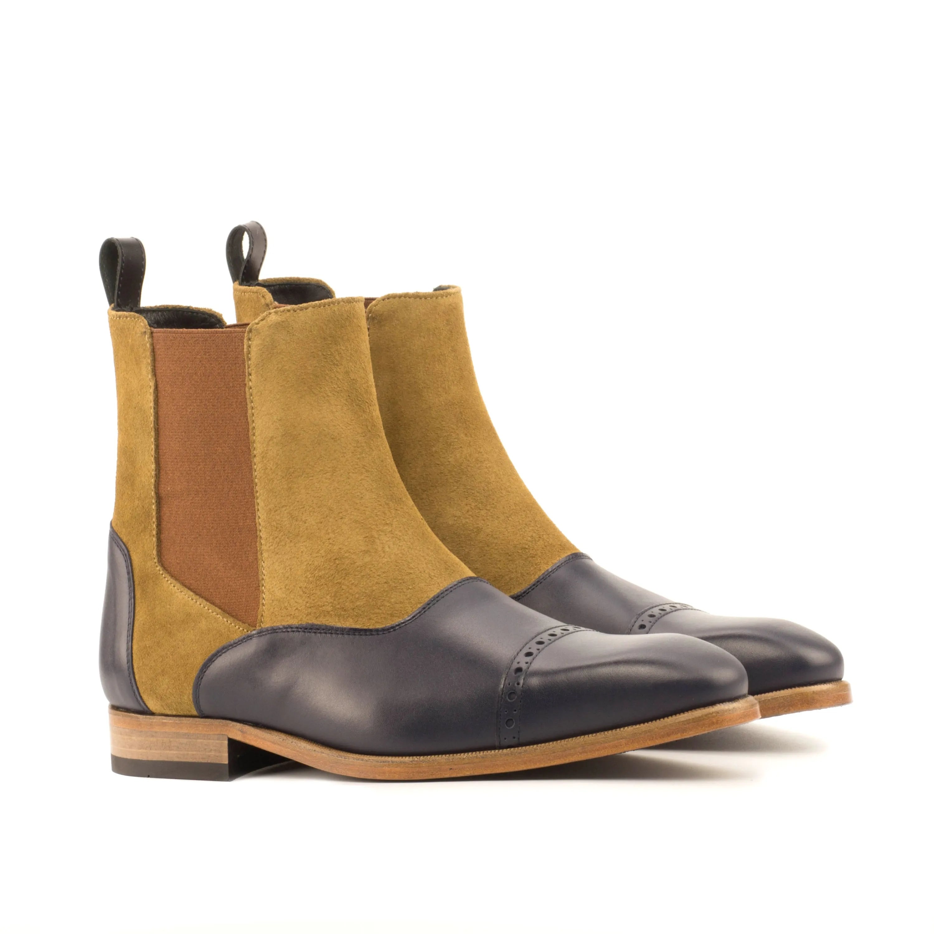 Prevenzano Chelsea boots in two-toned leather