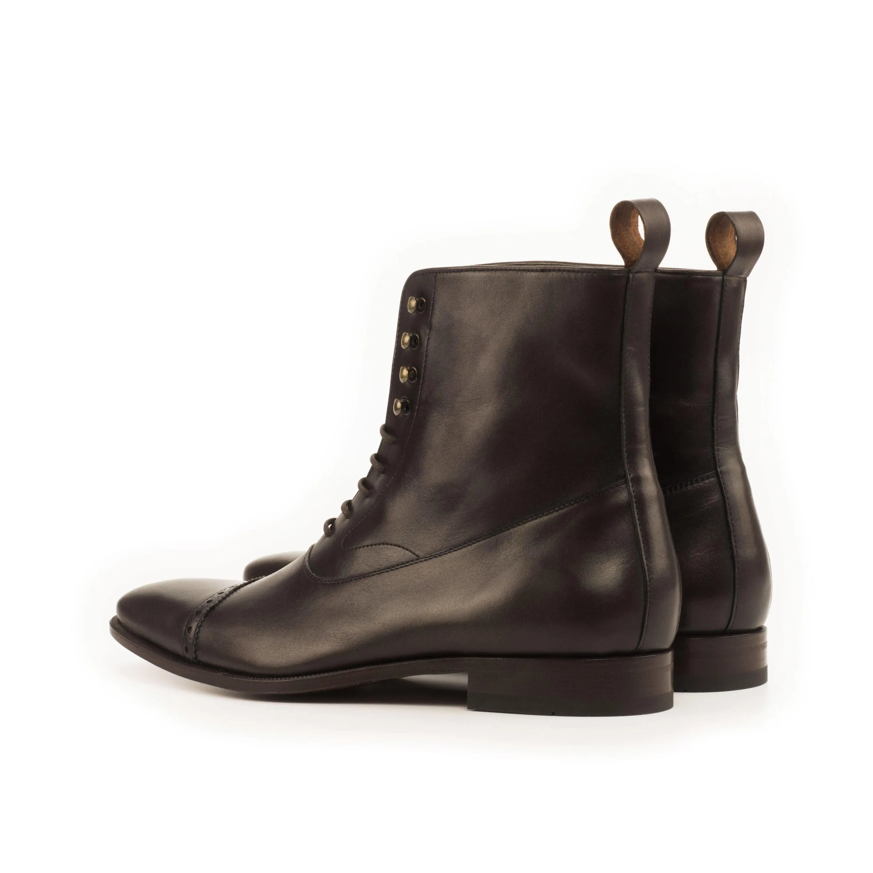 Ptcelia Balmoral Boots II black leather lace-up balmoral boots