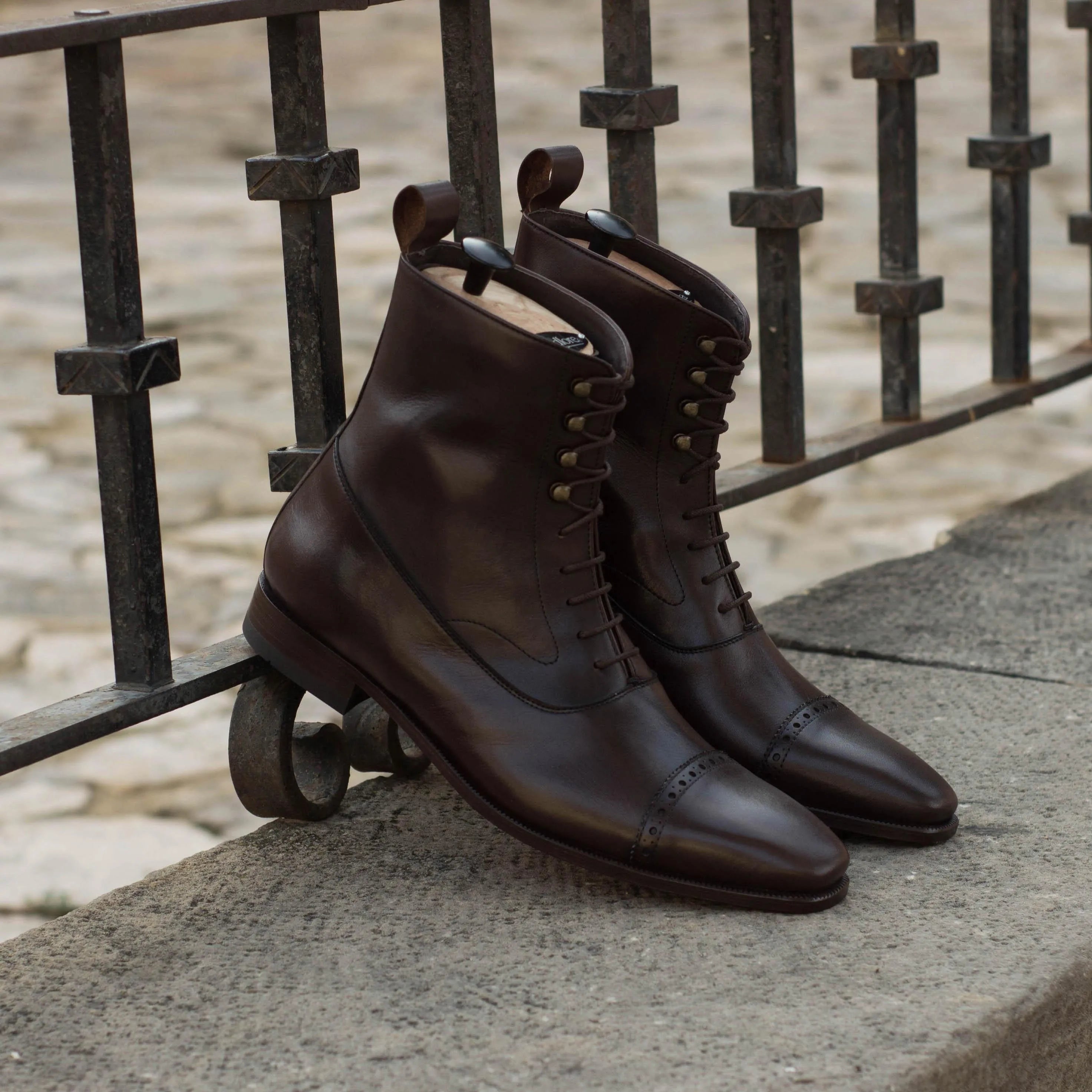 Ptcelia Balmoral Boots II brown leather lace-up balmoral boots