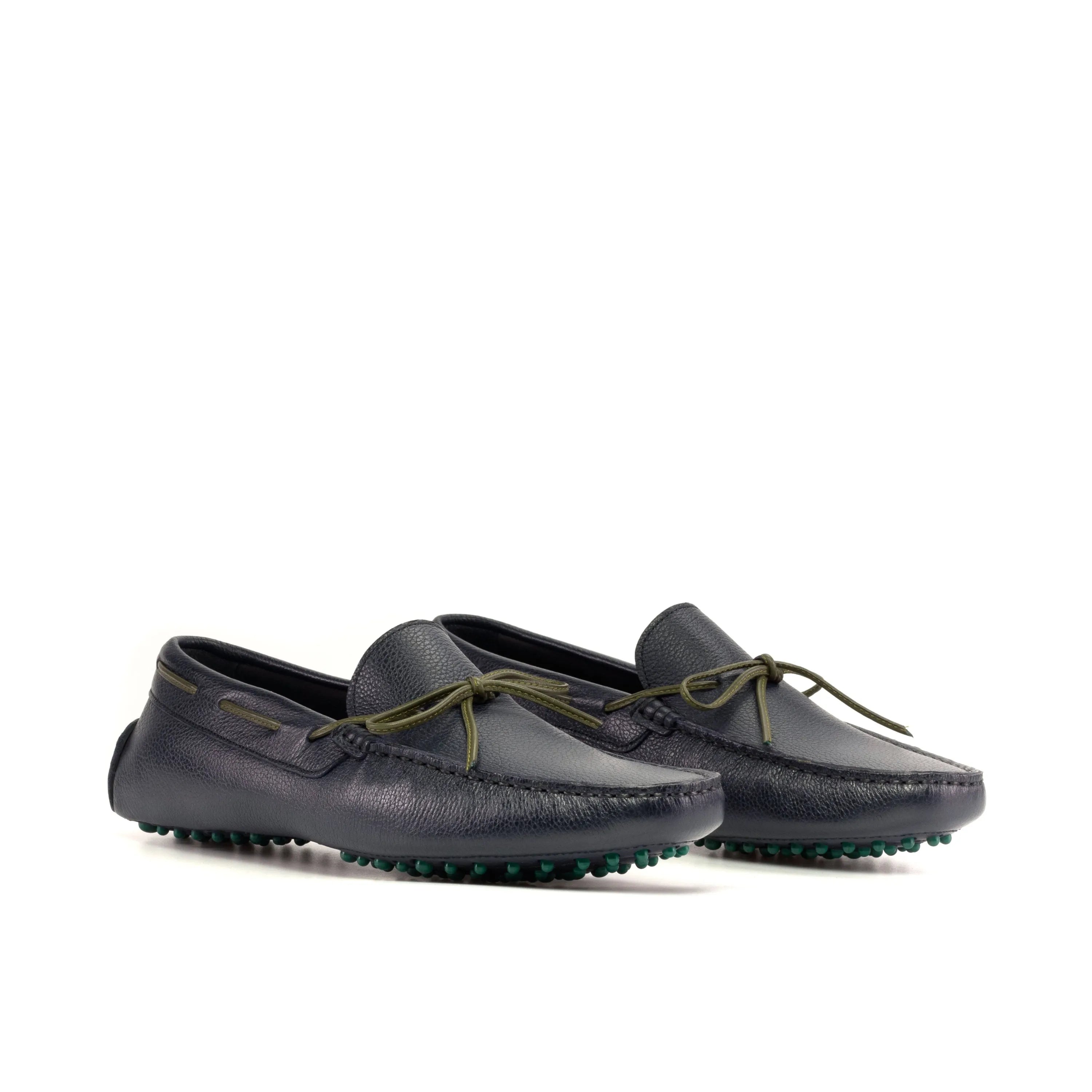 Riva Driver navy leather driving shoes, luxury bespoke for men