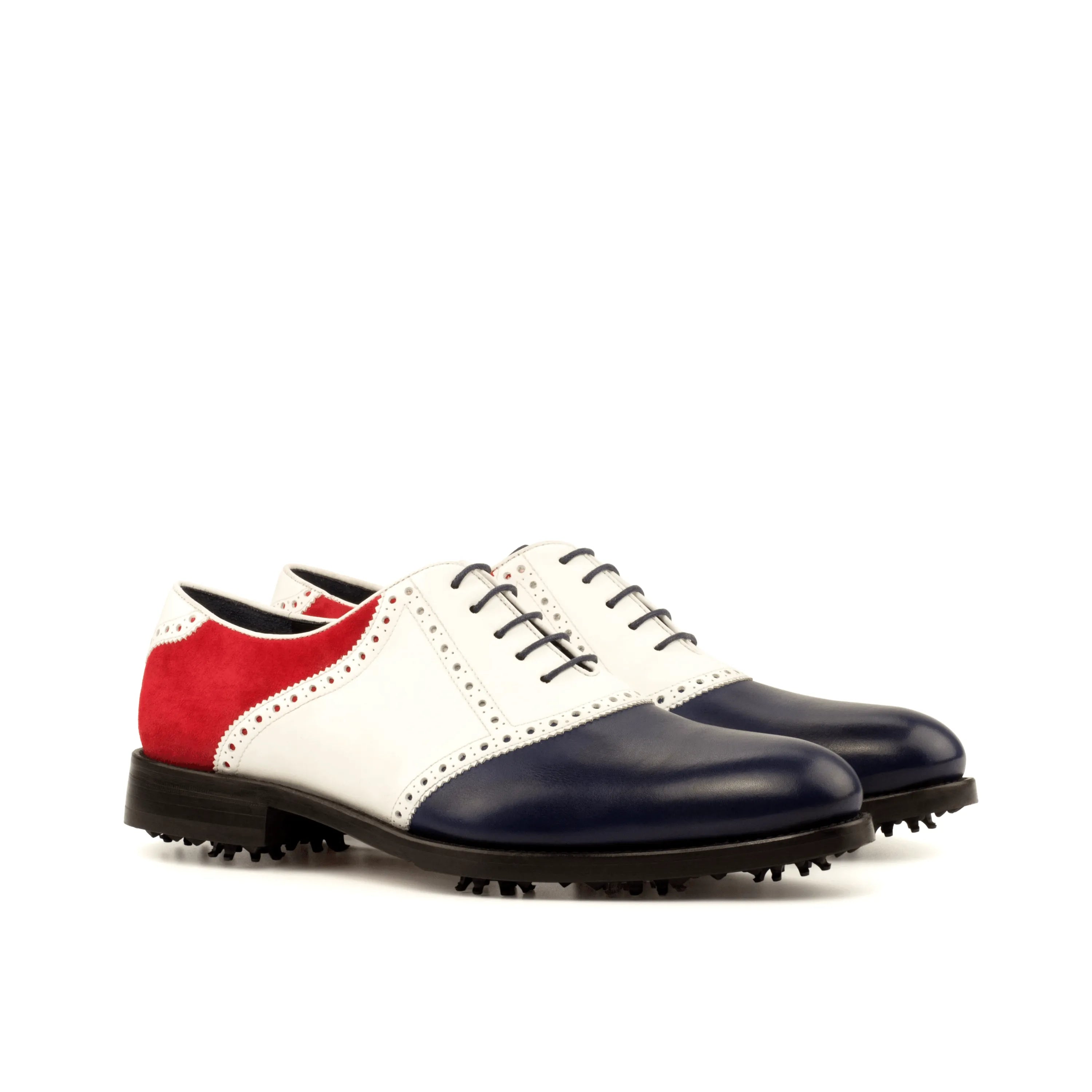 Rotimi saddle golf shoes II tricolored rounded toe saddle golf shoes