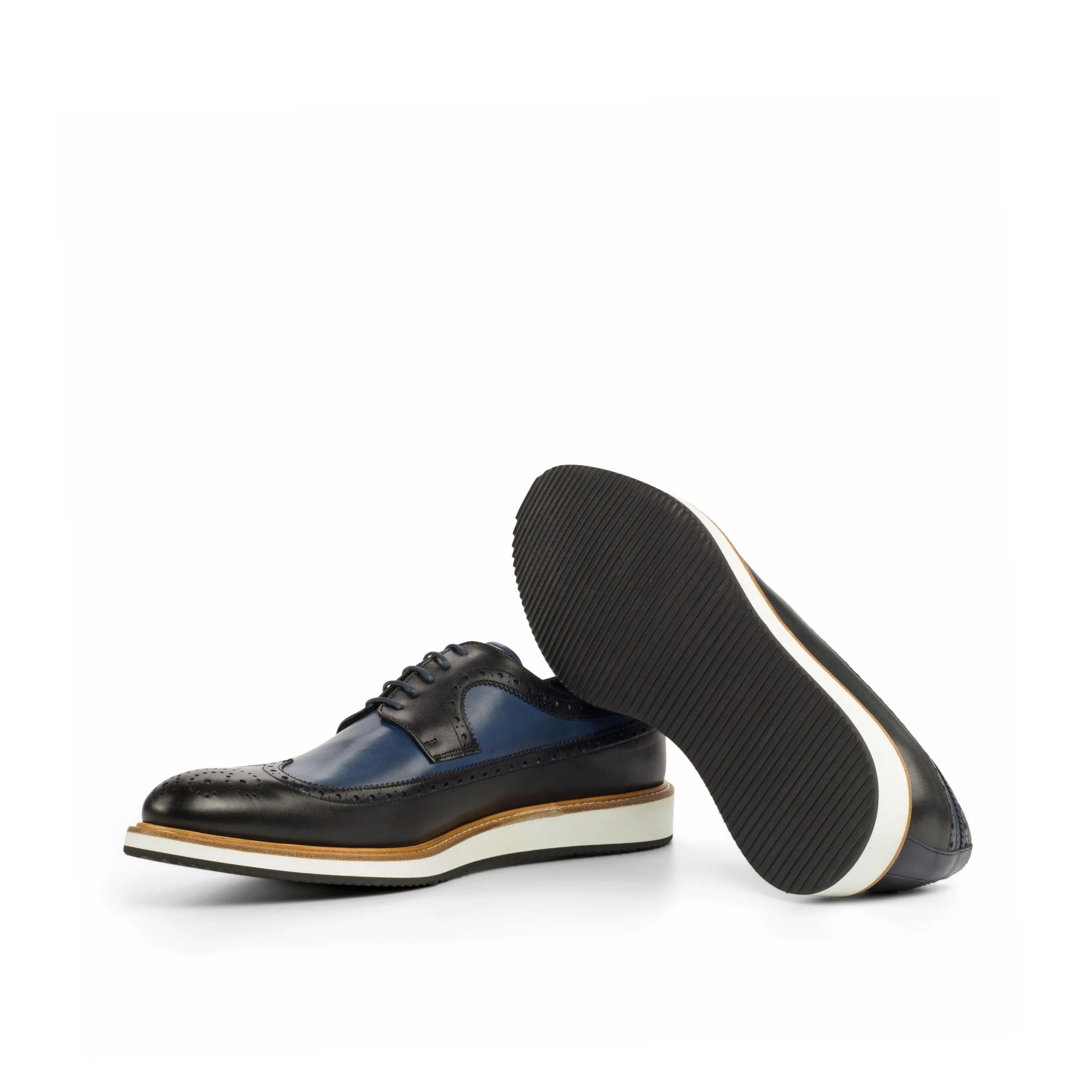 RR13 longwing blucher two-tone leather dress shoes