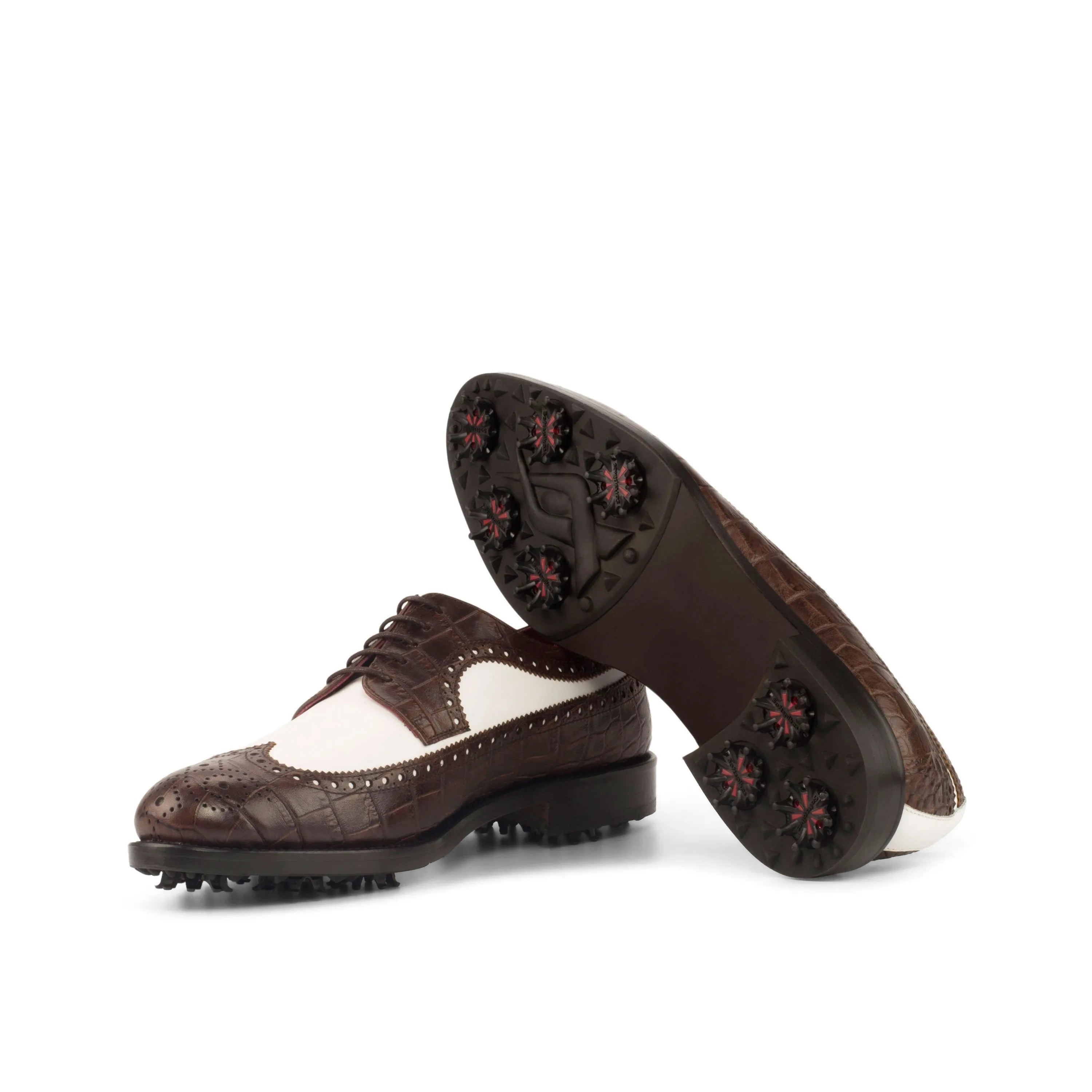 Saint Longwing Blucher Golf Shoes II in brown and white