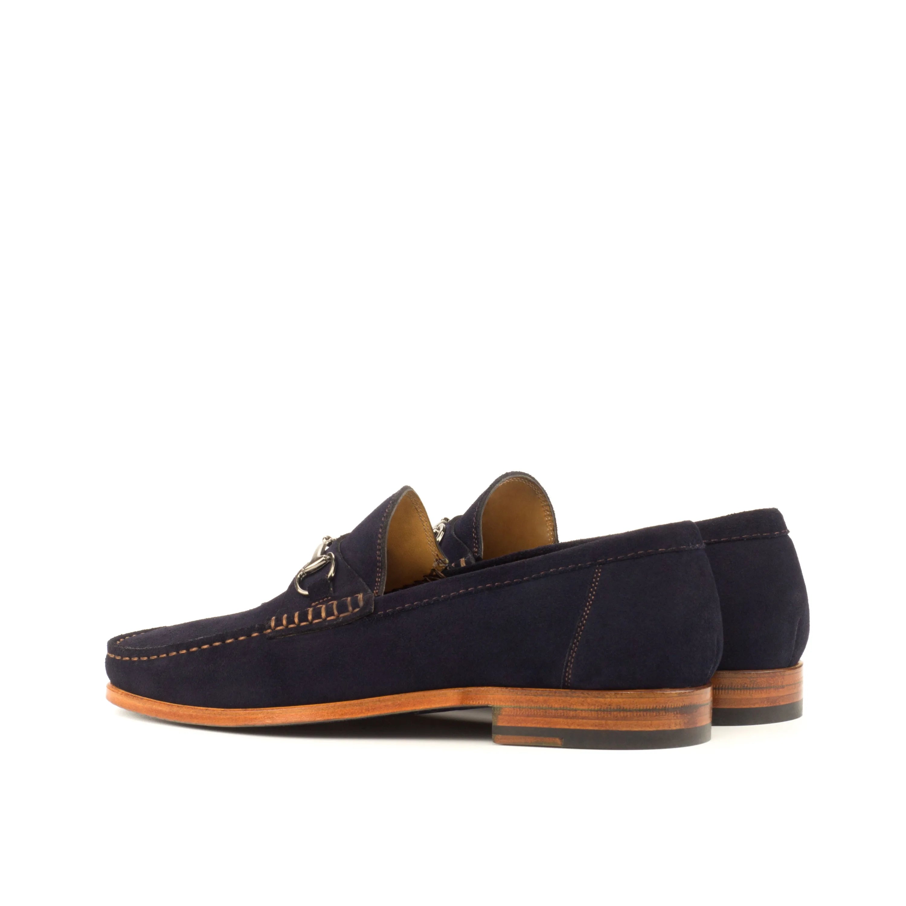 Serenity Moccasin II dark blue suede loafers, luxury bespoke shoes for men