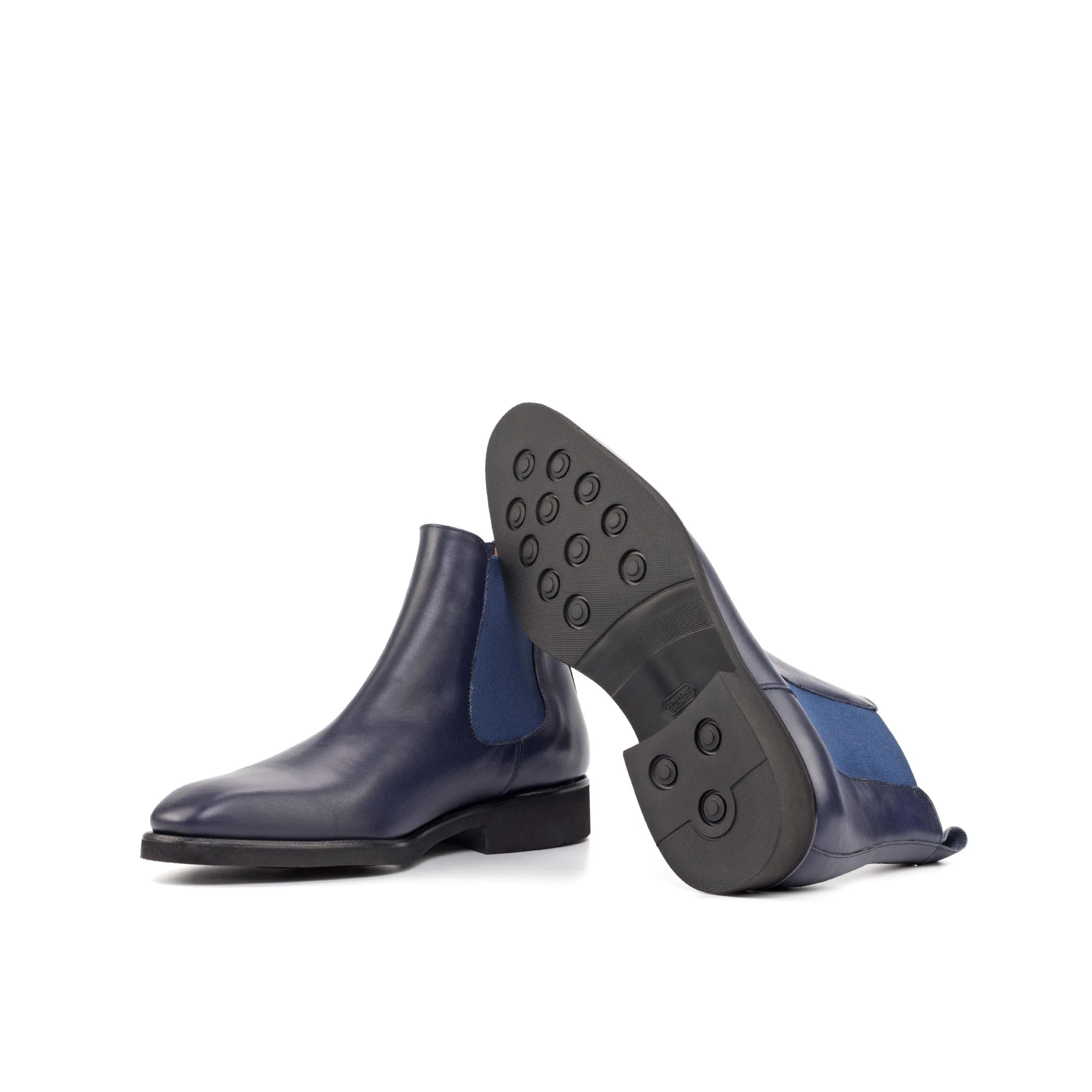 Pair of blue leather Stephano Chelsea Boots II