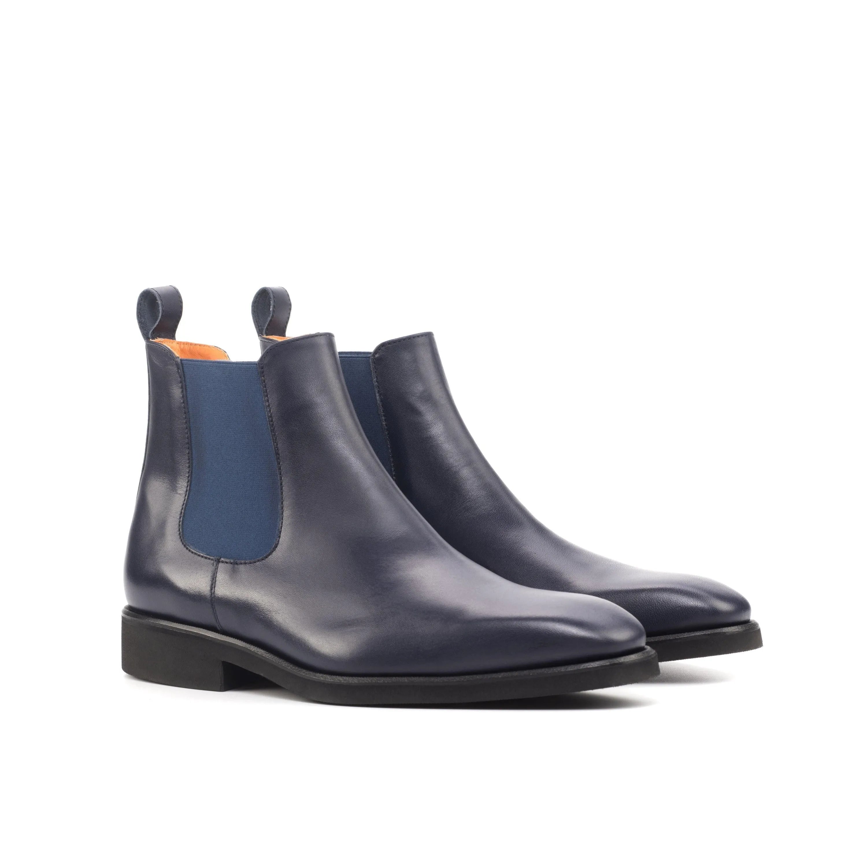 Pair of blue leather Stephano Chelsea Boots II