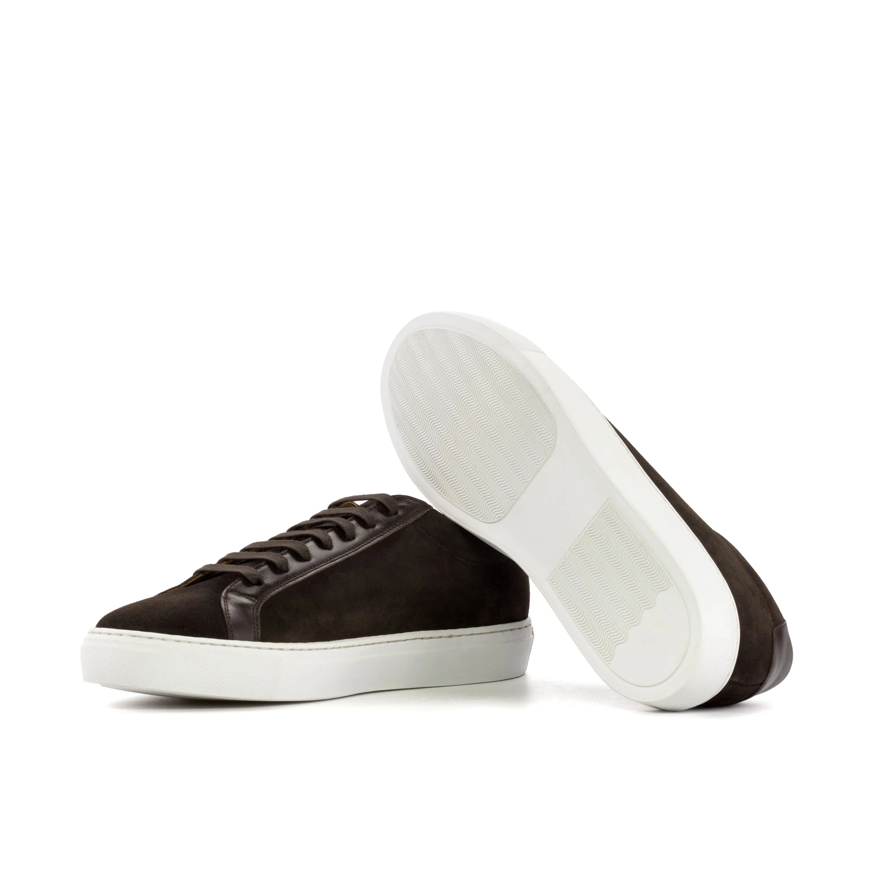 Dark brown Sterling low kick sneakers with white soles