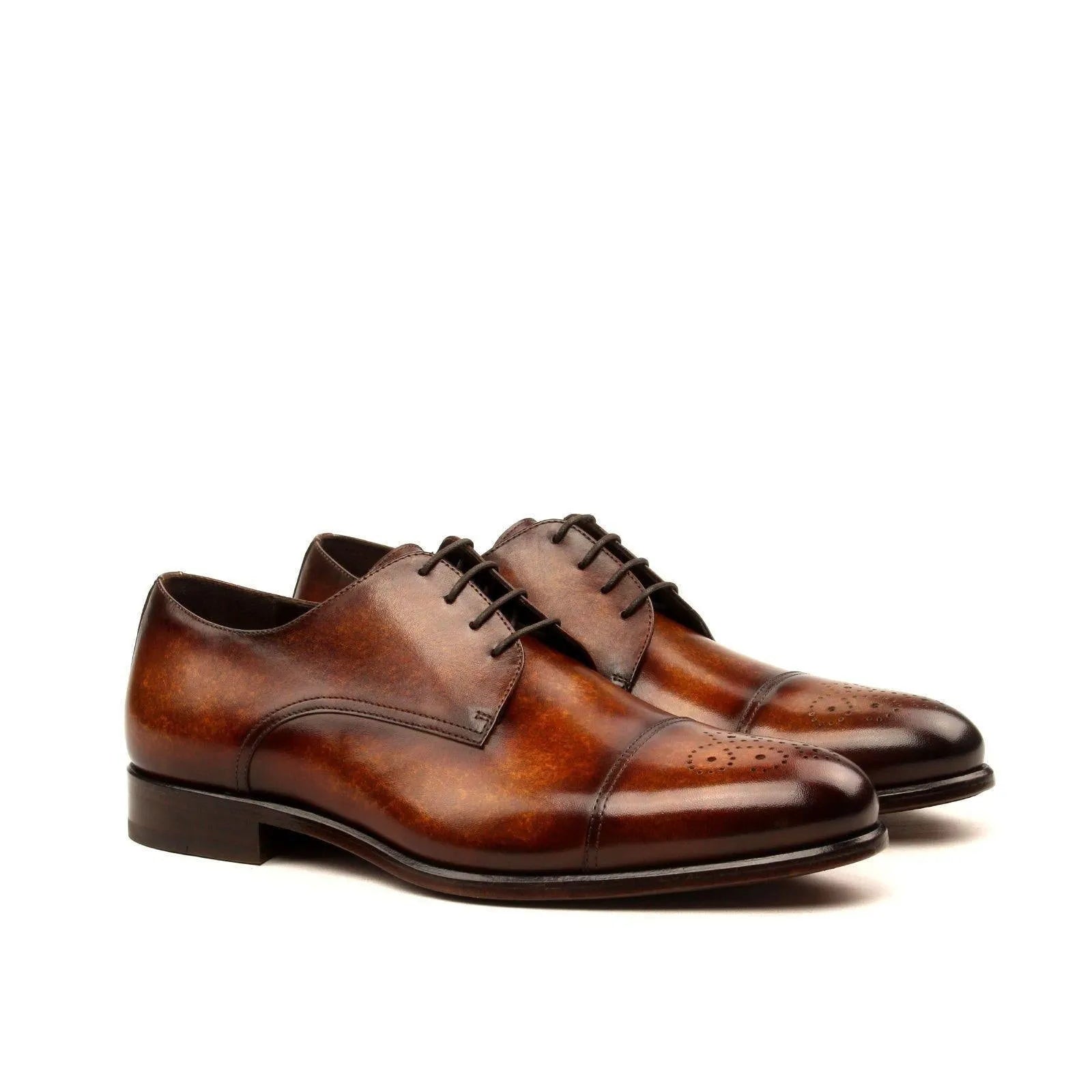 T Hardy Derby II hardy derby brown leather rounded toe shoes for men