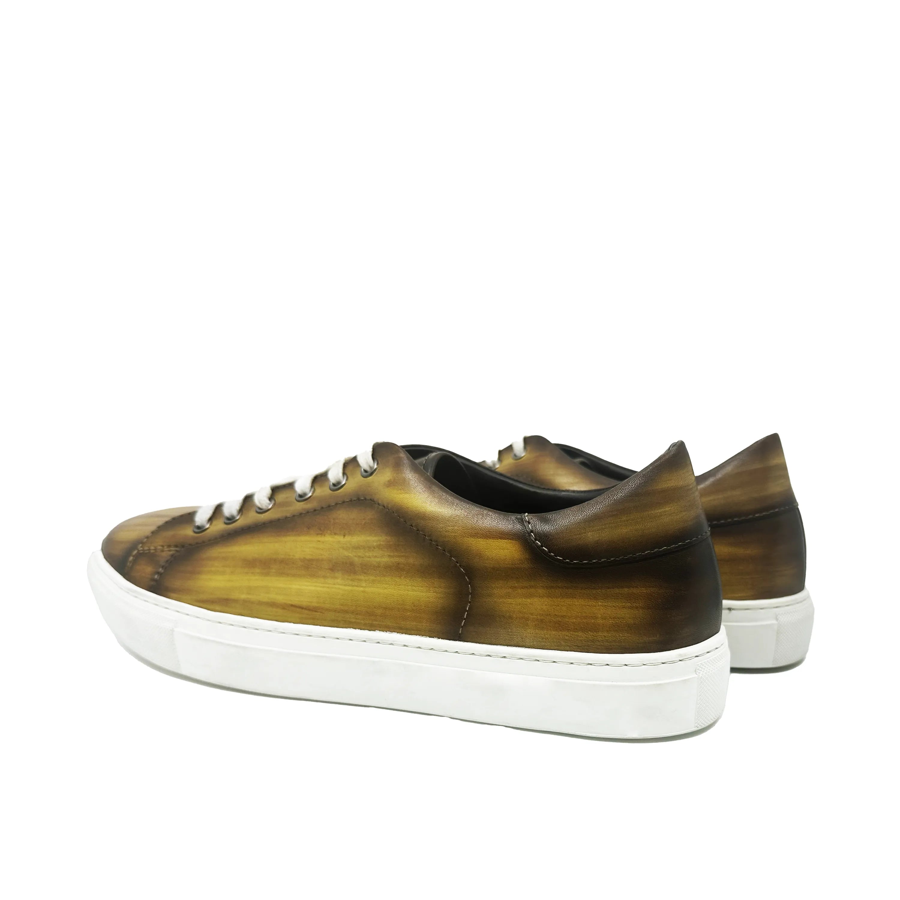 Tanner Patina Trainer sneaker with brown leather and white cupsole
