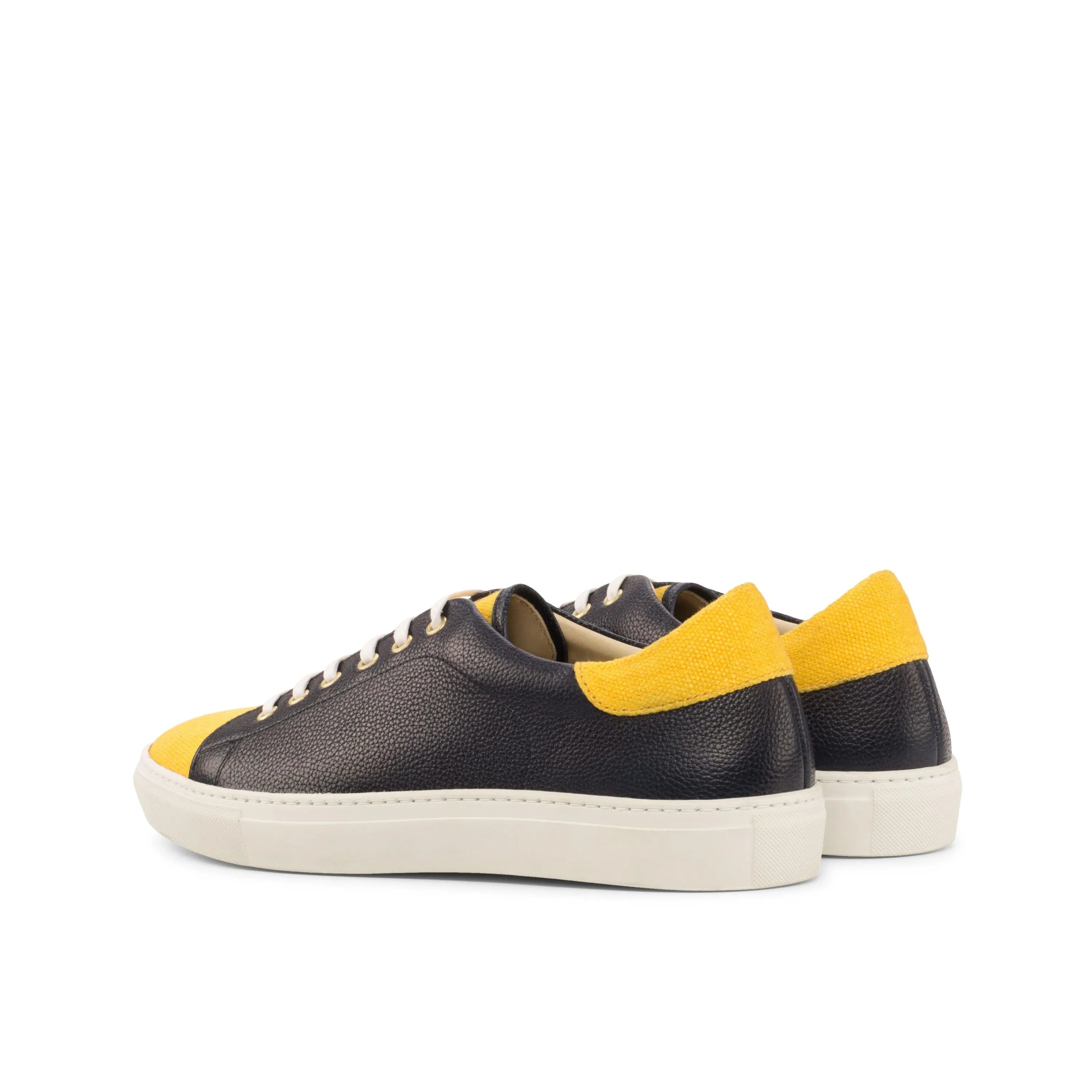 Black and yellow Tima67 trainer sneaker leather shoes