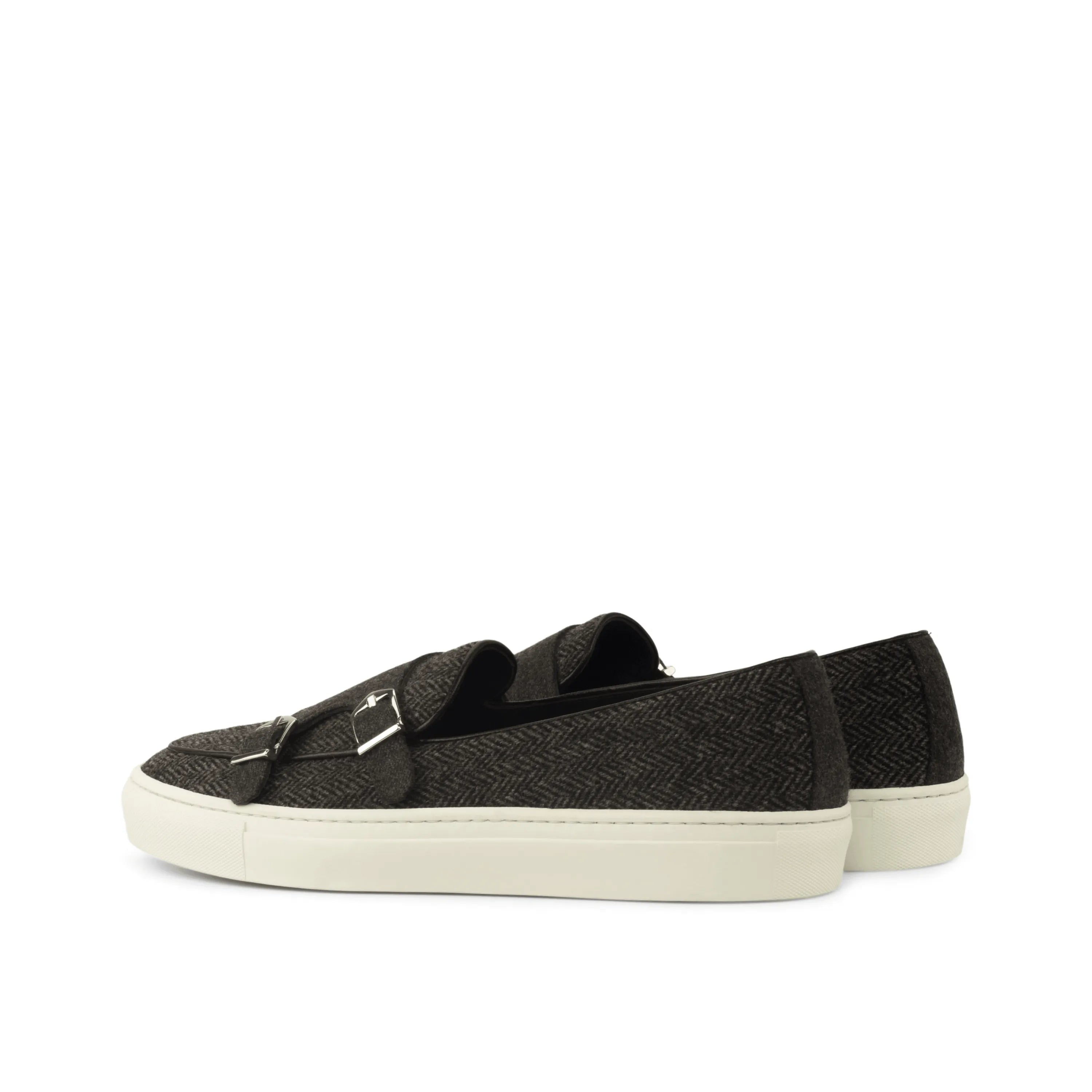 Black Trove monk sneaker II double monk strap slip-on sneakers