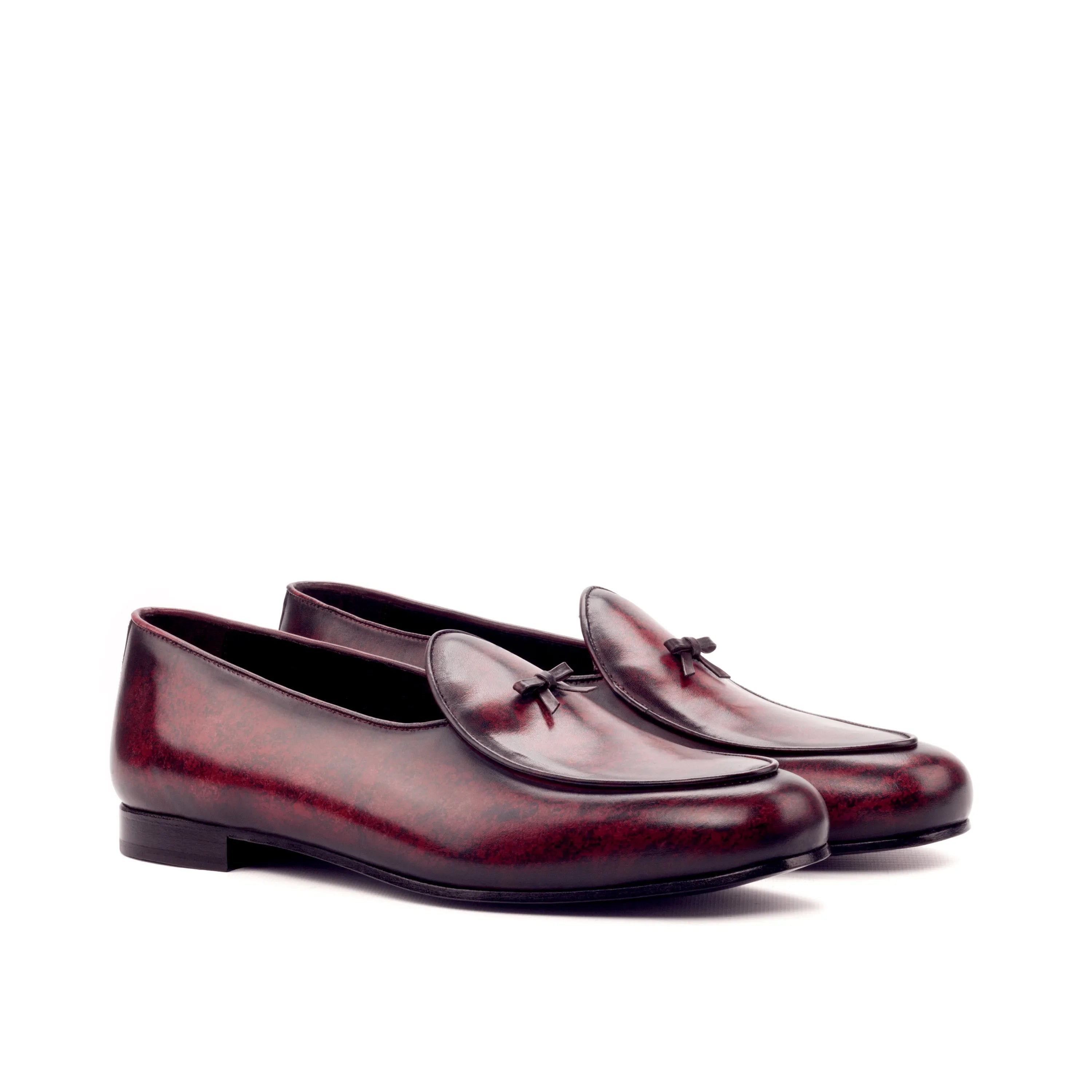 Vegas Patina Belgian slipper in burgundy leather loafers