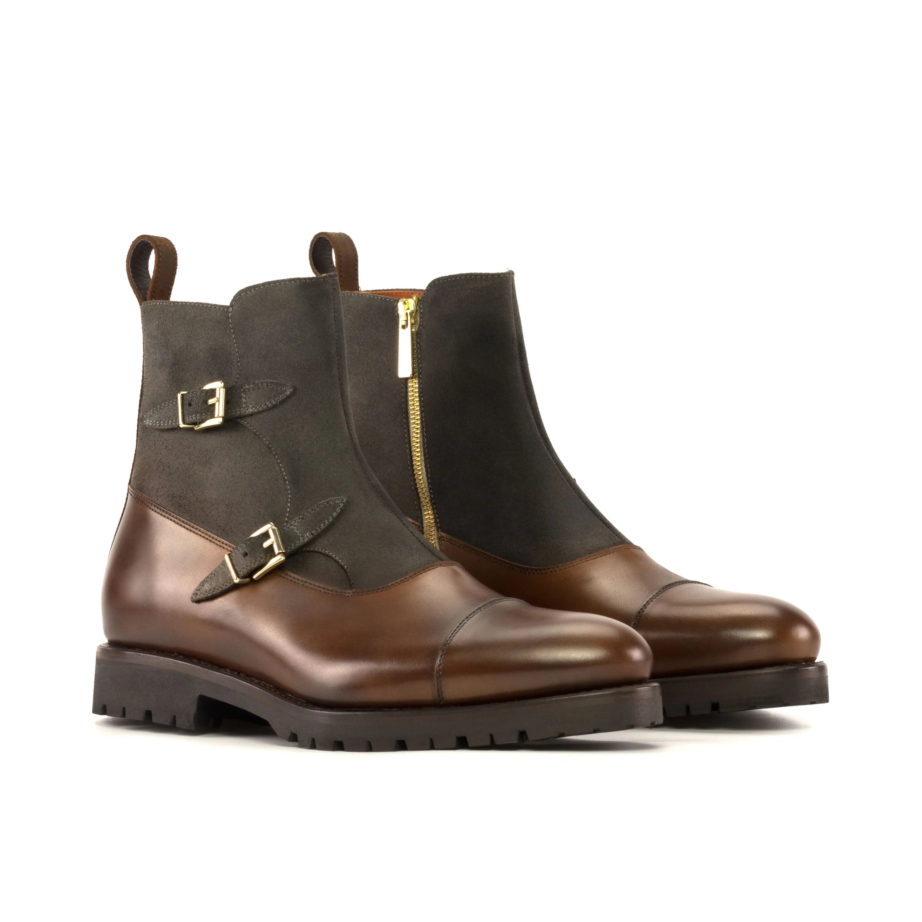 Two-tone leather ankle Walnik Octavian boots