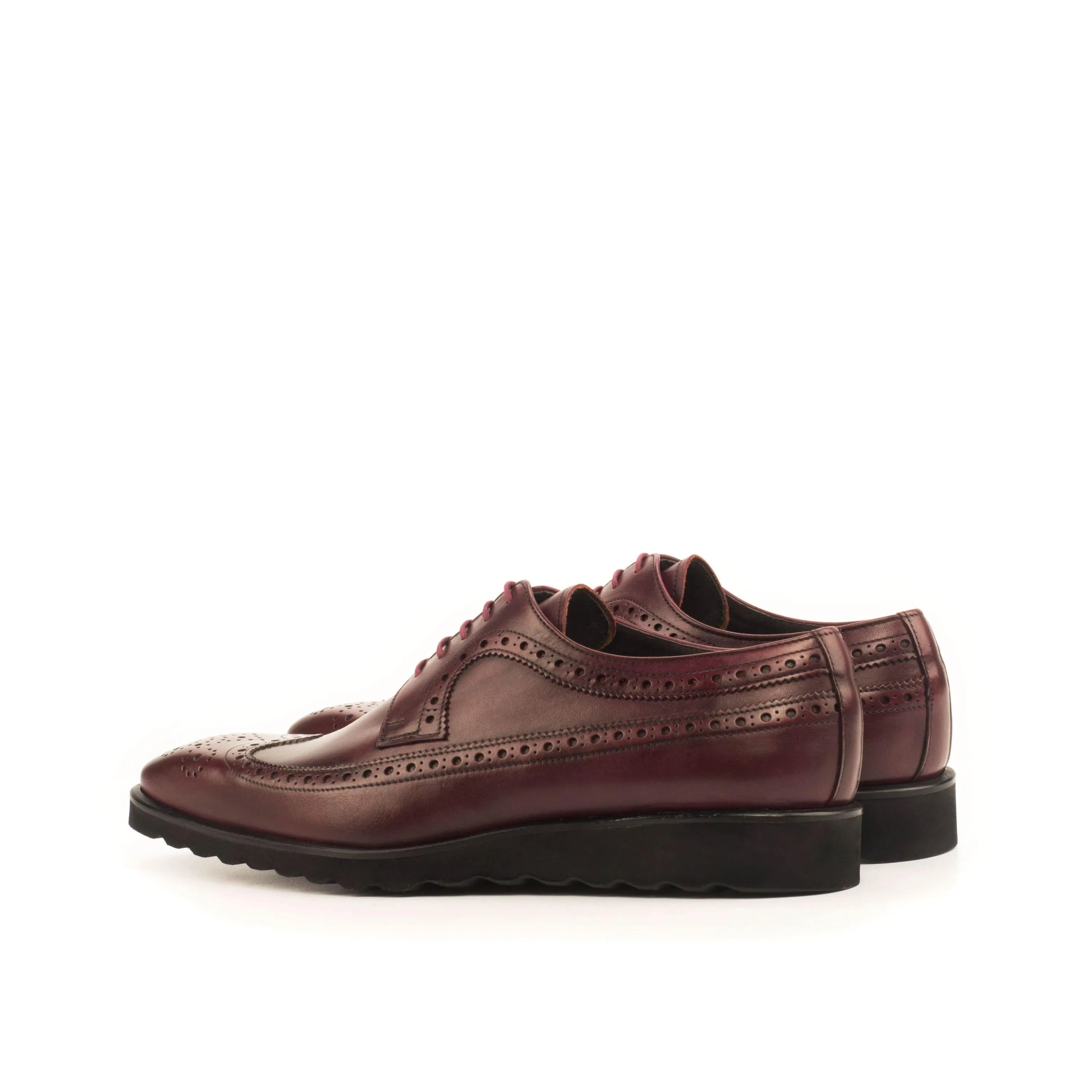 Burgundy leather Zonta Longwing Blucher II wingtip dress shoes